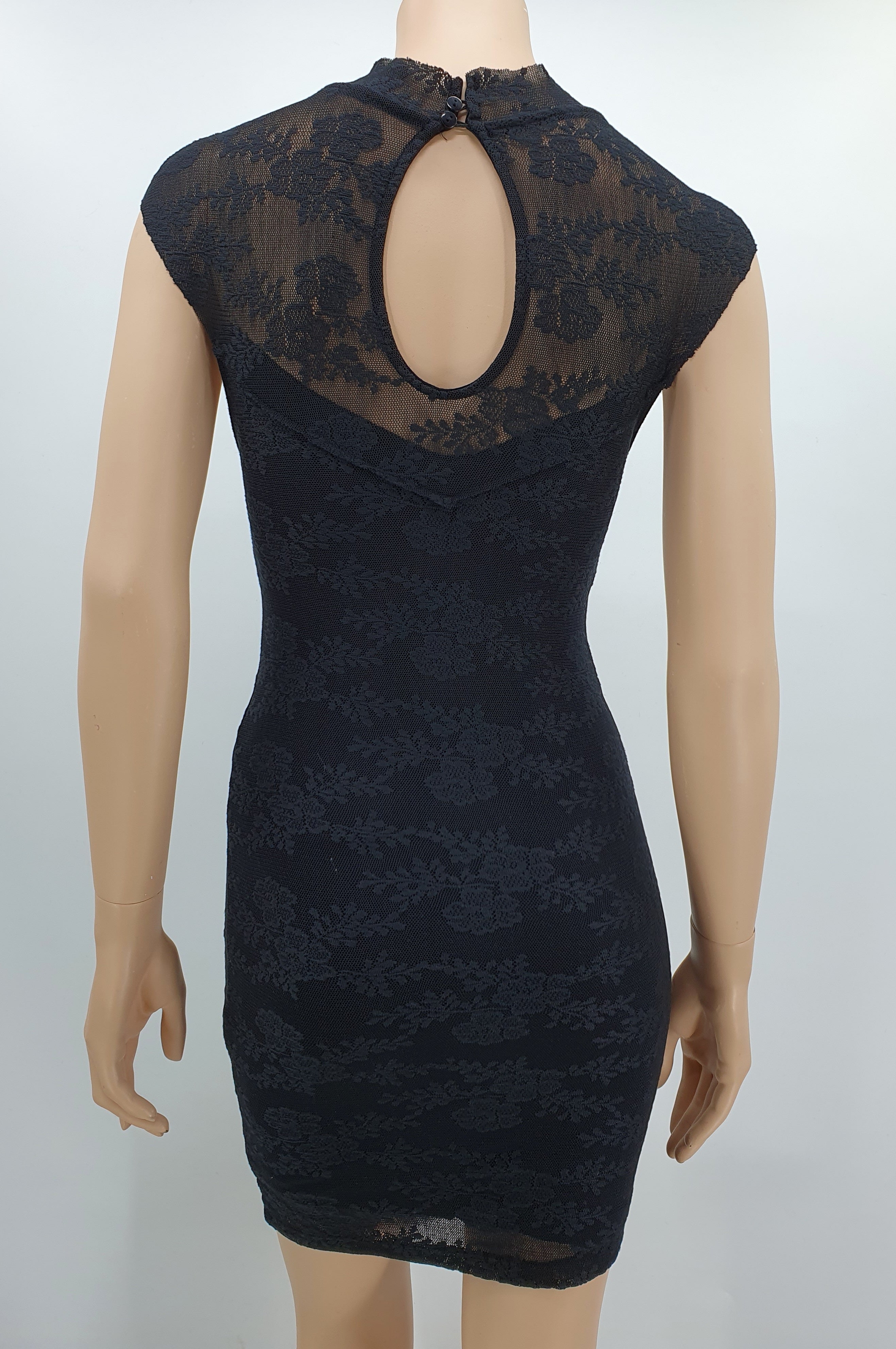 Madonna, black Y2K lace dress, size 34