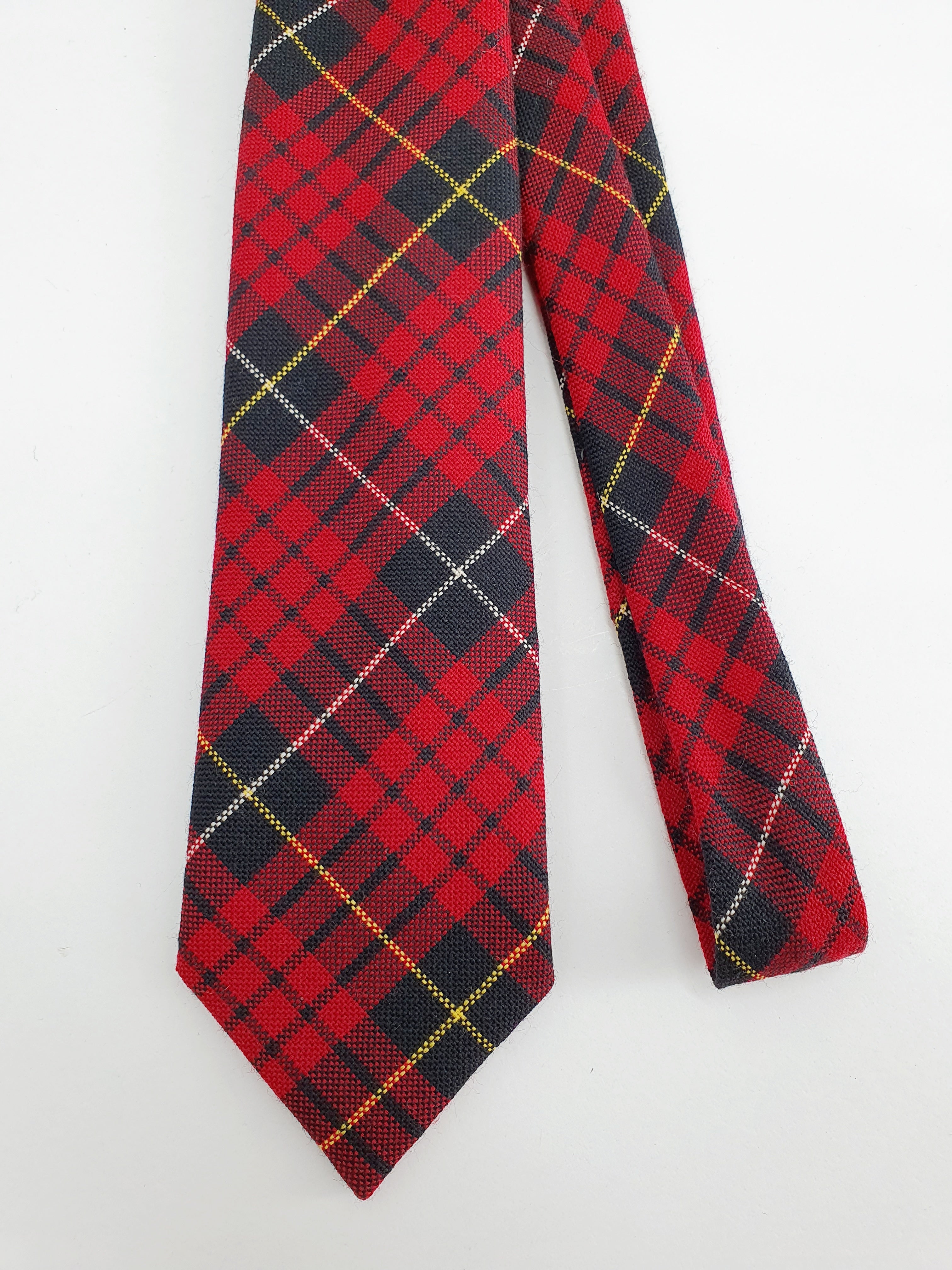 S-Style, red and black tie with diagonal check from the 80s