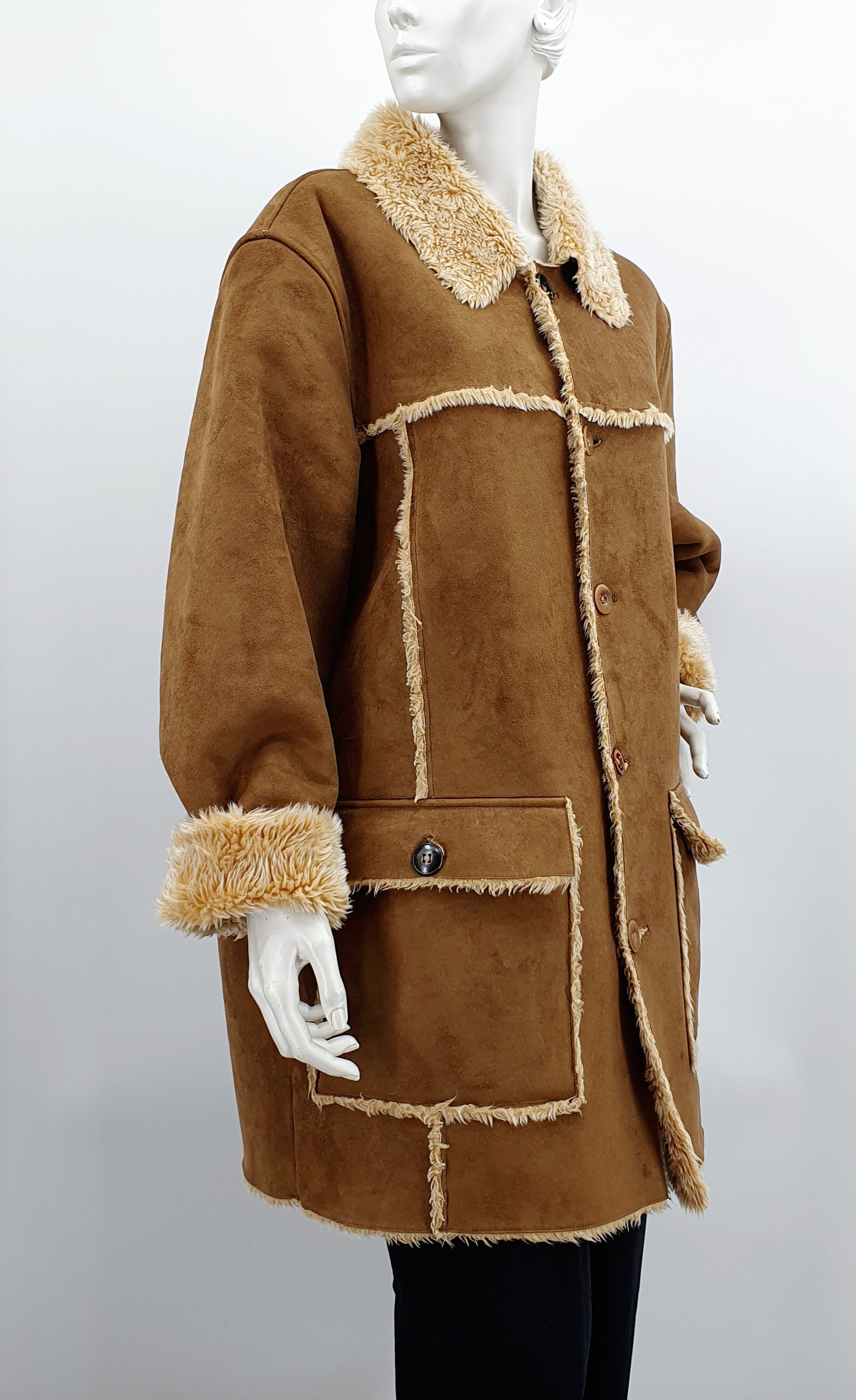 PTX brown teddy jacket from the 90s, size women's 44, men's L