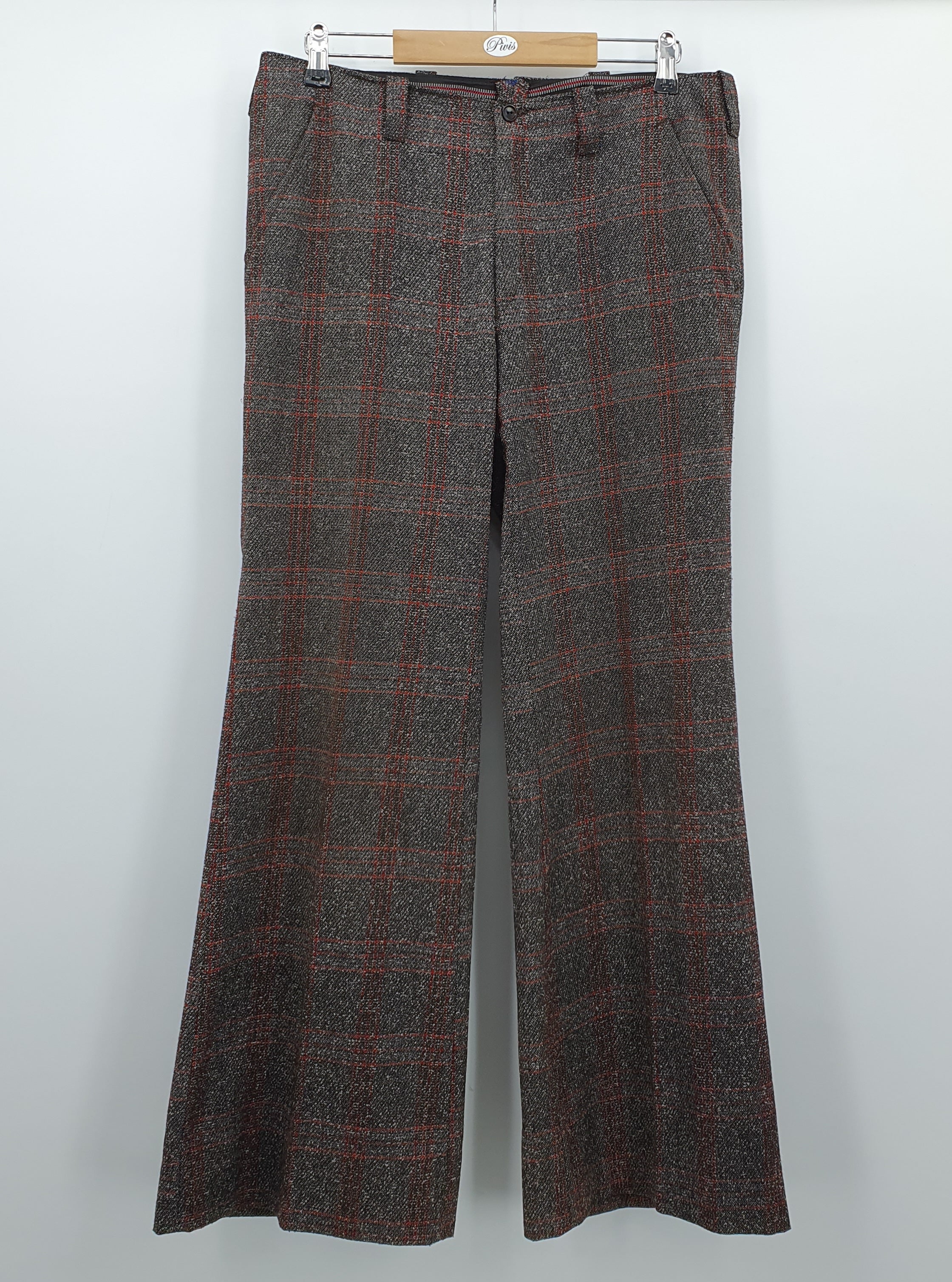 Flared wool blend trousers from the 70s, size 40-42