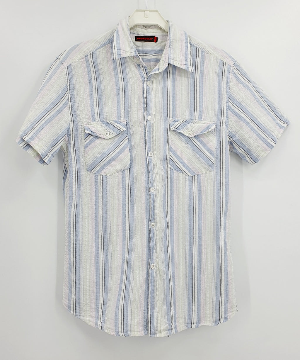 Broadway, men's short-sleeved Y2K cotton shirt, size S/M