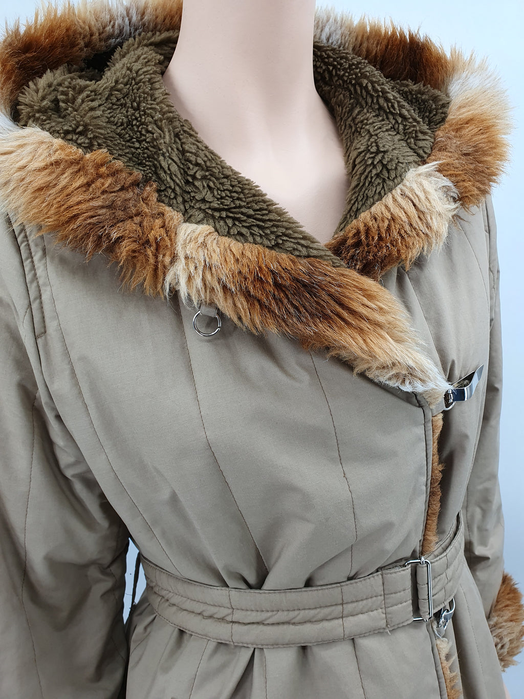 Piiron, long winter jacket from the 70s-80s, size 38