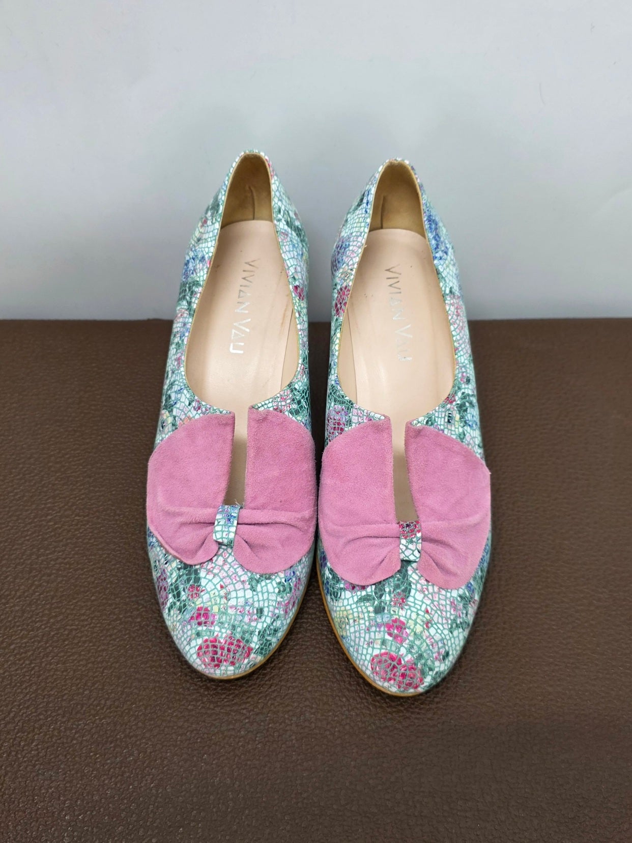 Vivian Vau, colorful high heels, genuine leather, size 37(38)