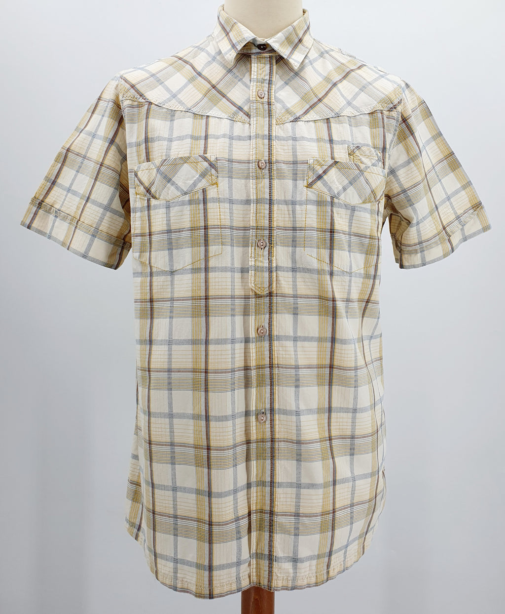 Marlboro Classics Ruutukuvioinen miesten vintagepaita 90-luvulta, lyhythihainen