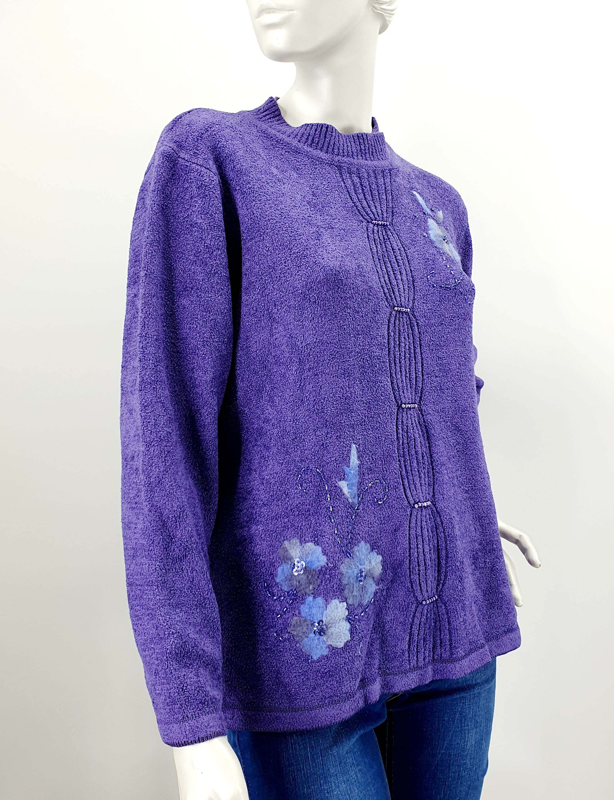 Sara Louise, purple sweater, 90s, size 36-38