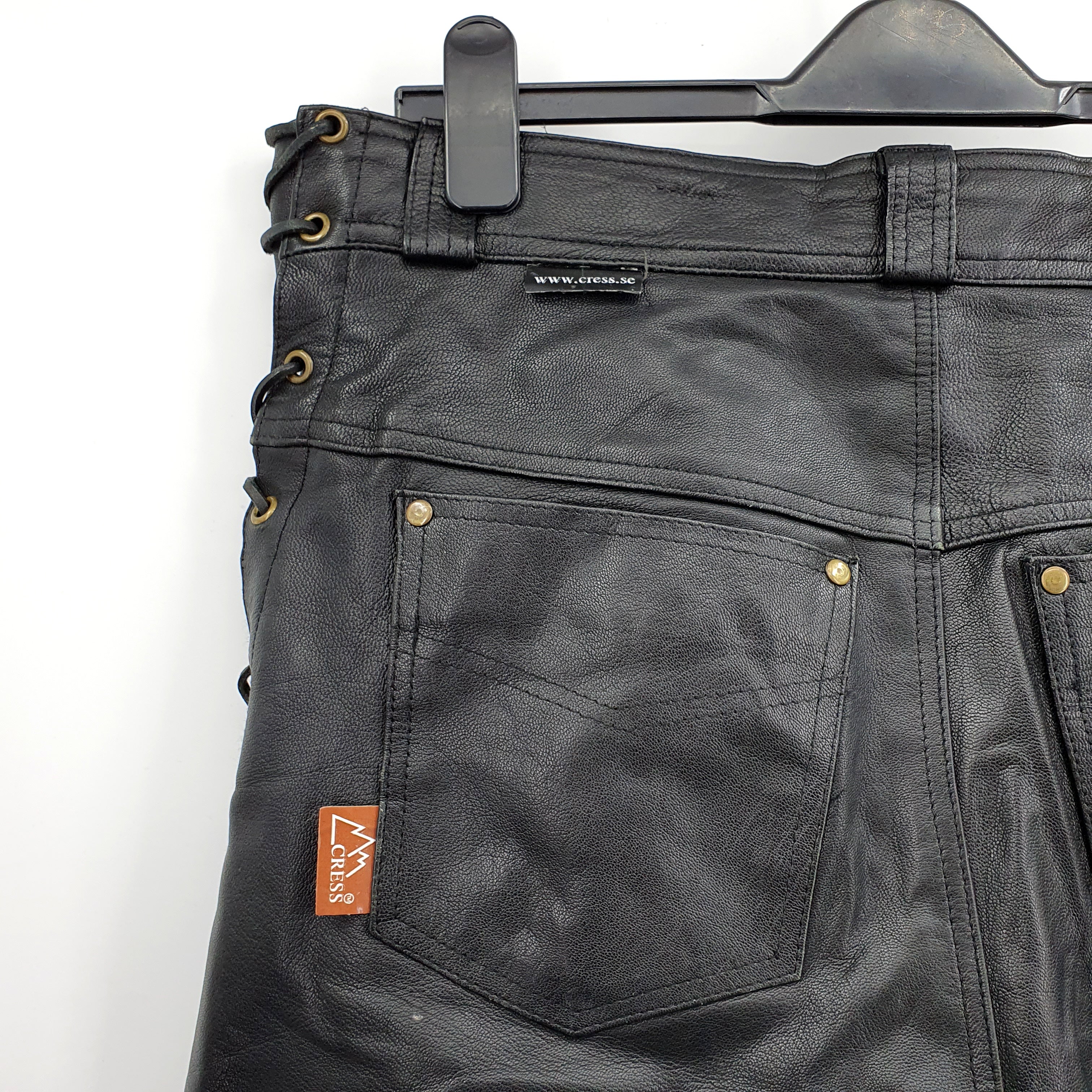 Cress, men's leather pants with removable lining, size C54