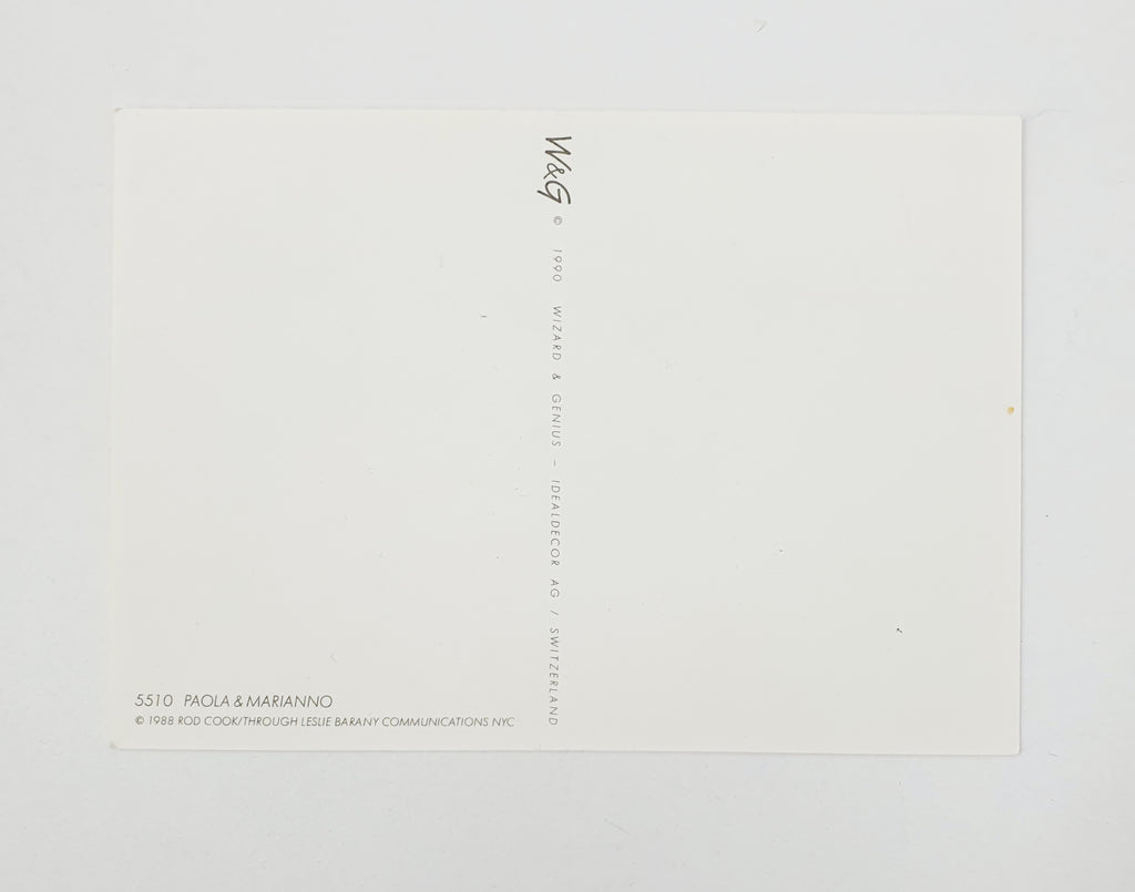 Paola&Marianno, black and white postcard from the 90s