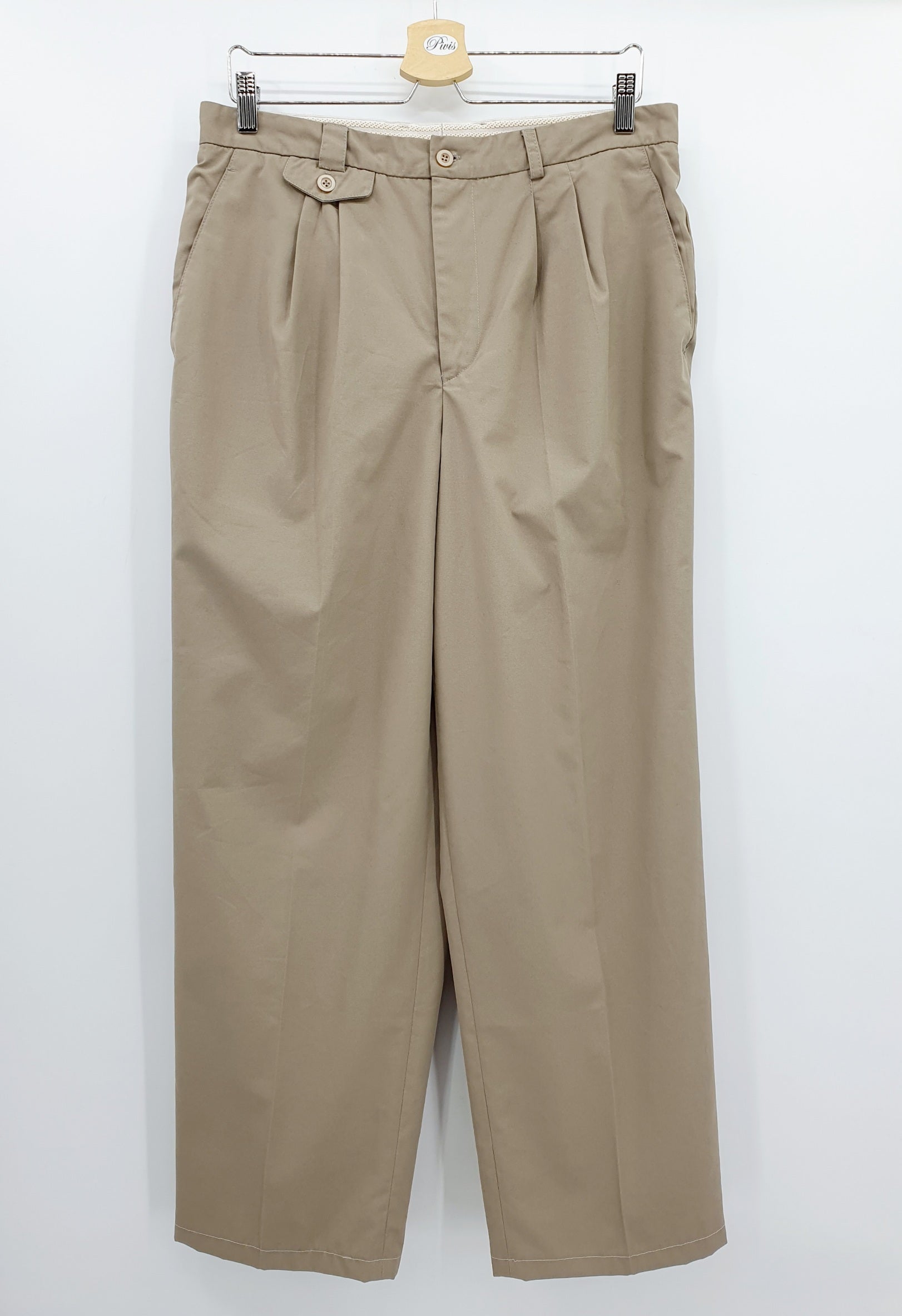 Bruno Altonelli miesten suorat housut 90-luvulta, väri beige