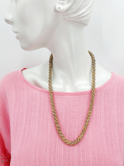 Gold-colored pearl necklace, length 60cm