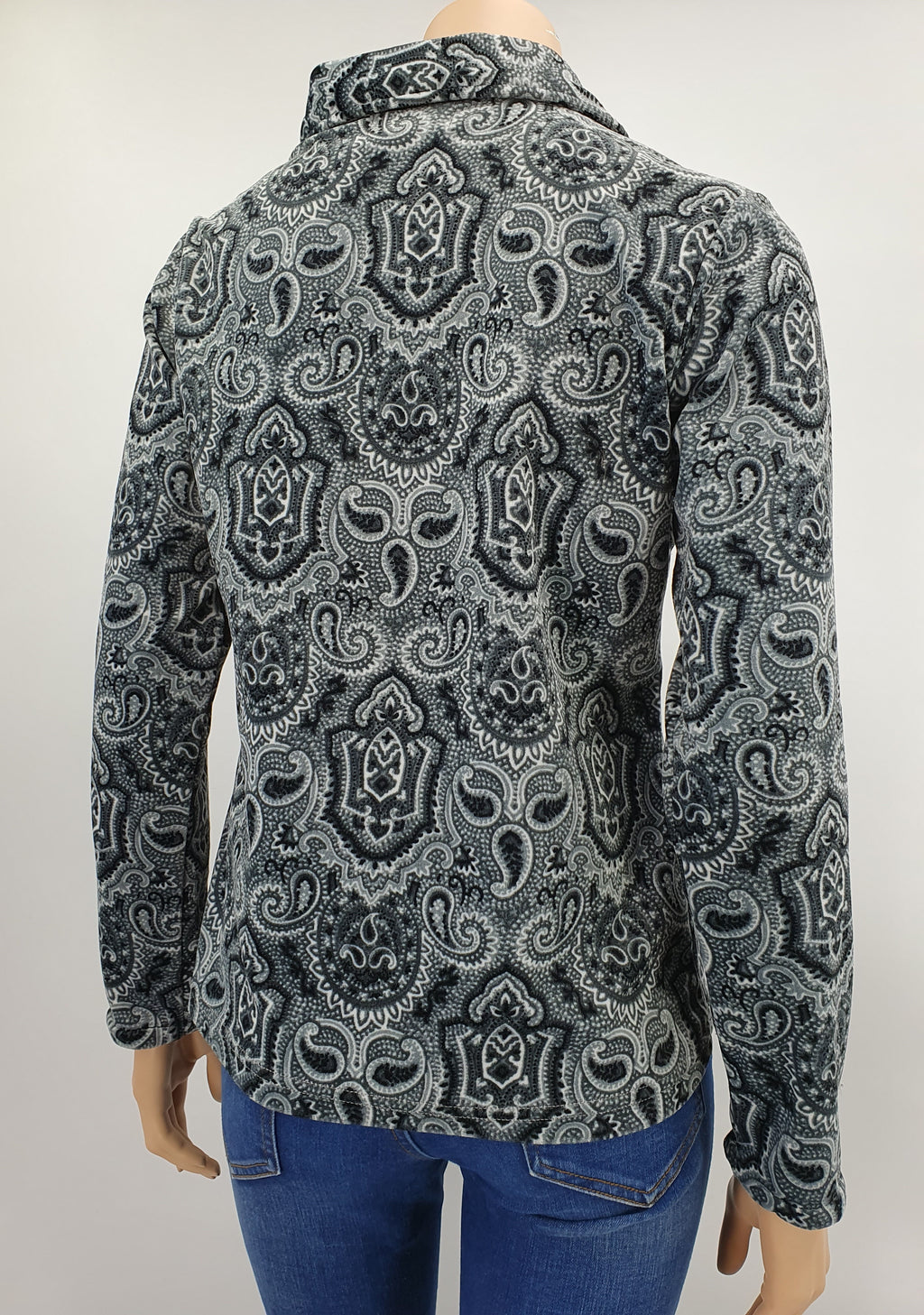 Only, paisley patterned Y2K stretch velvet blouse, size 38(40)
