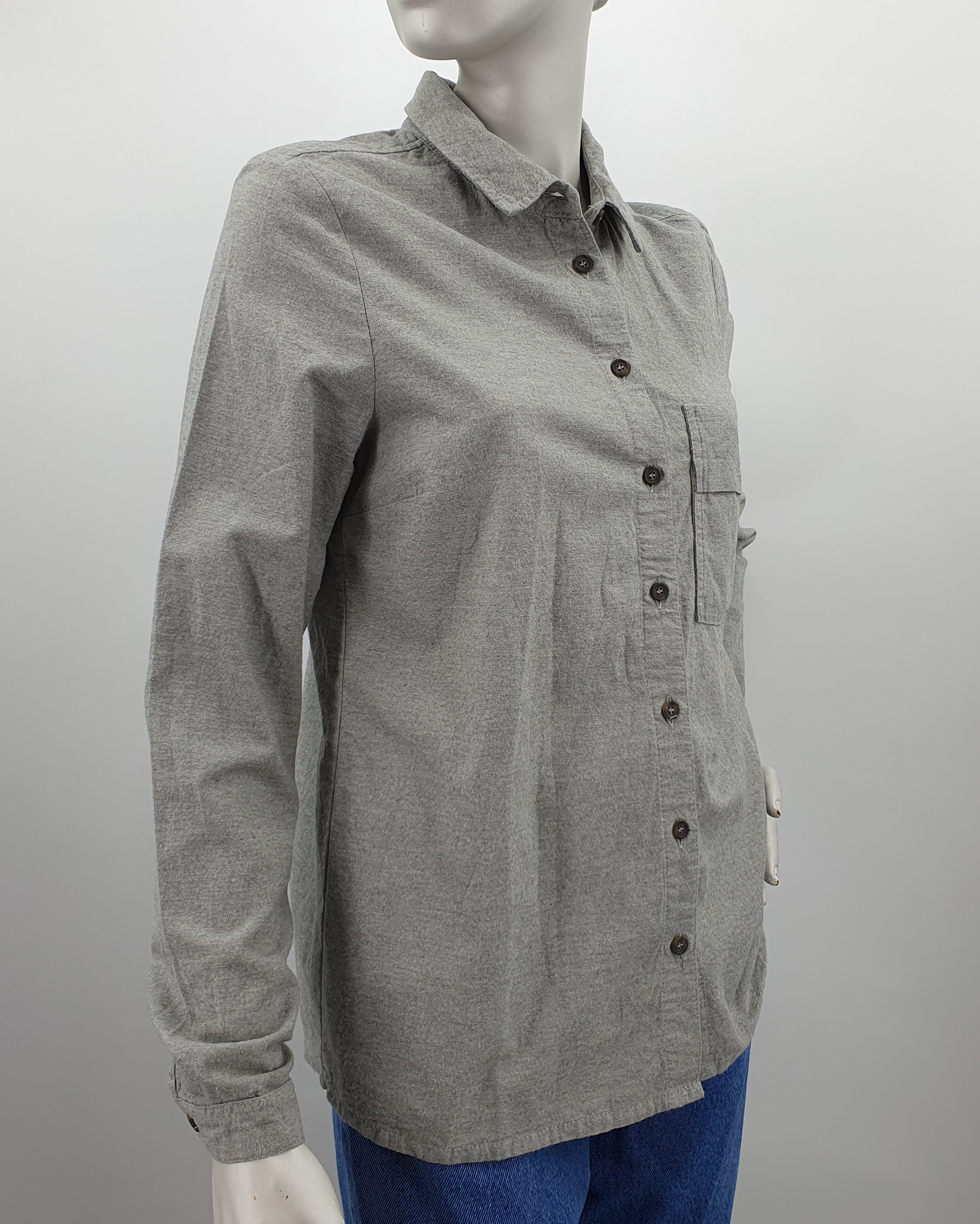 R-Collection, gray cotton shirt, size 36