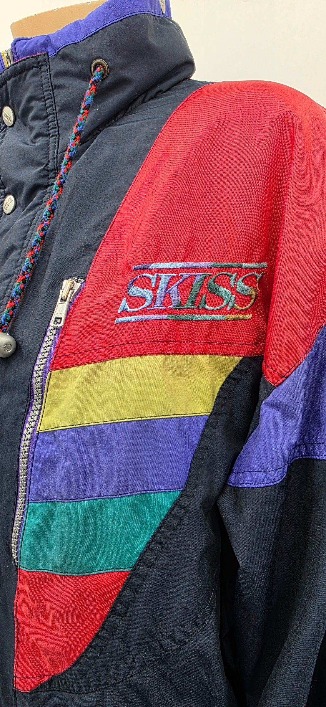 Skiss, French unisex padded jacket from the 80s, size women's 46, men's XL