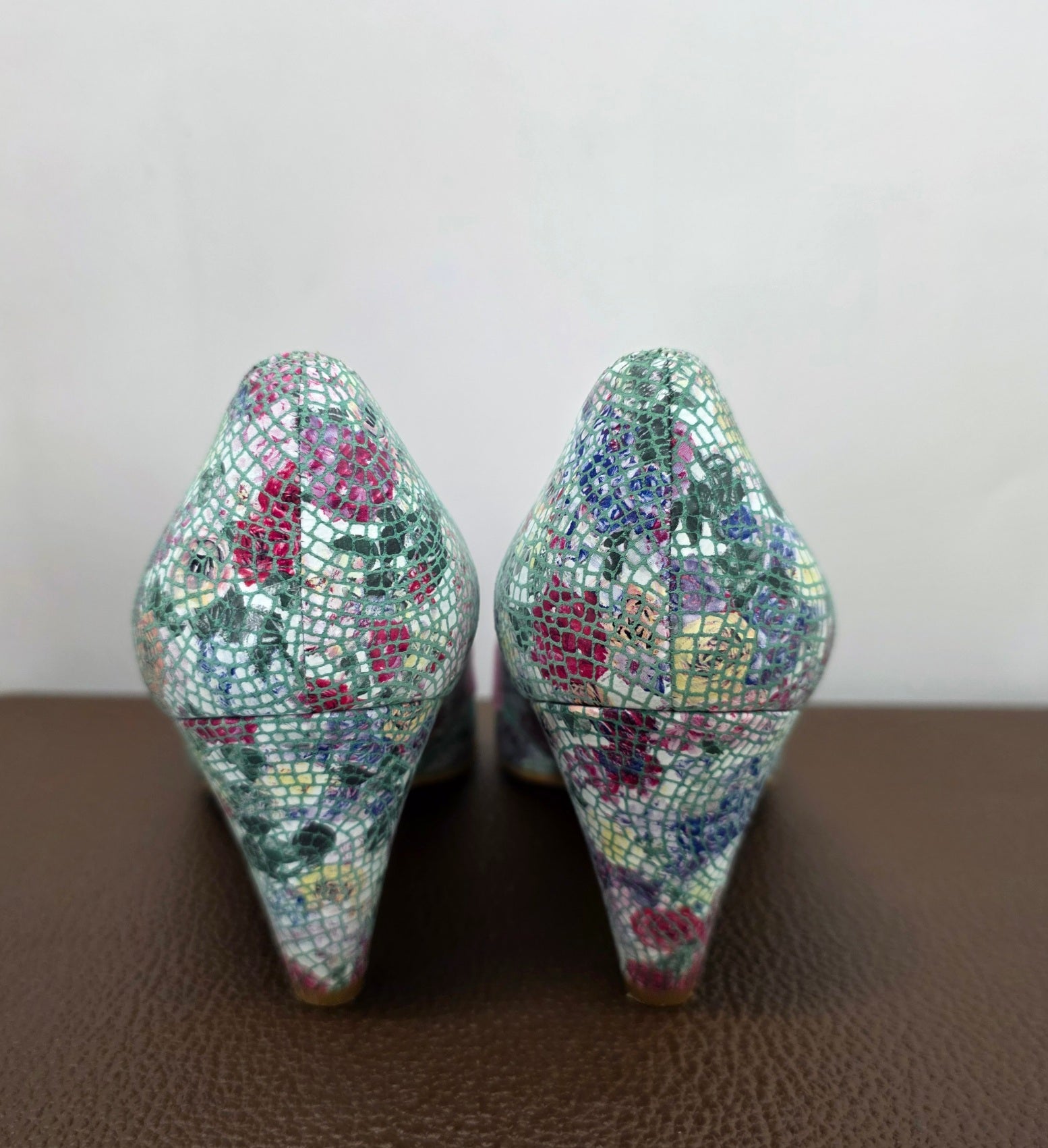 Vivian Vau, colorful high heels, genuine leather, size 37(38)