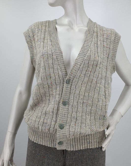 Gray knitted vest from the 70s-80s, size 38