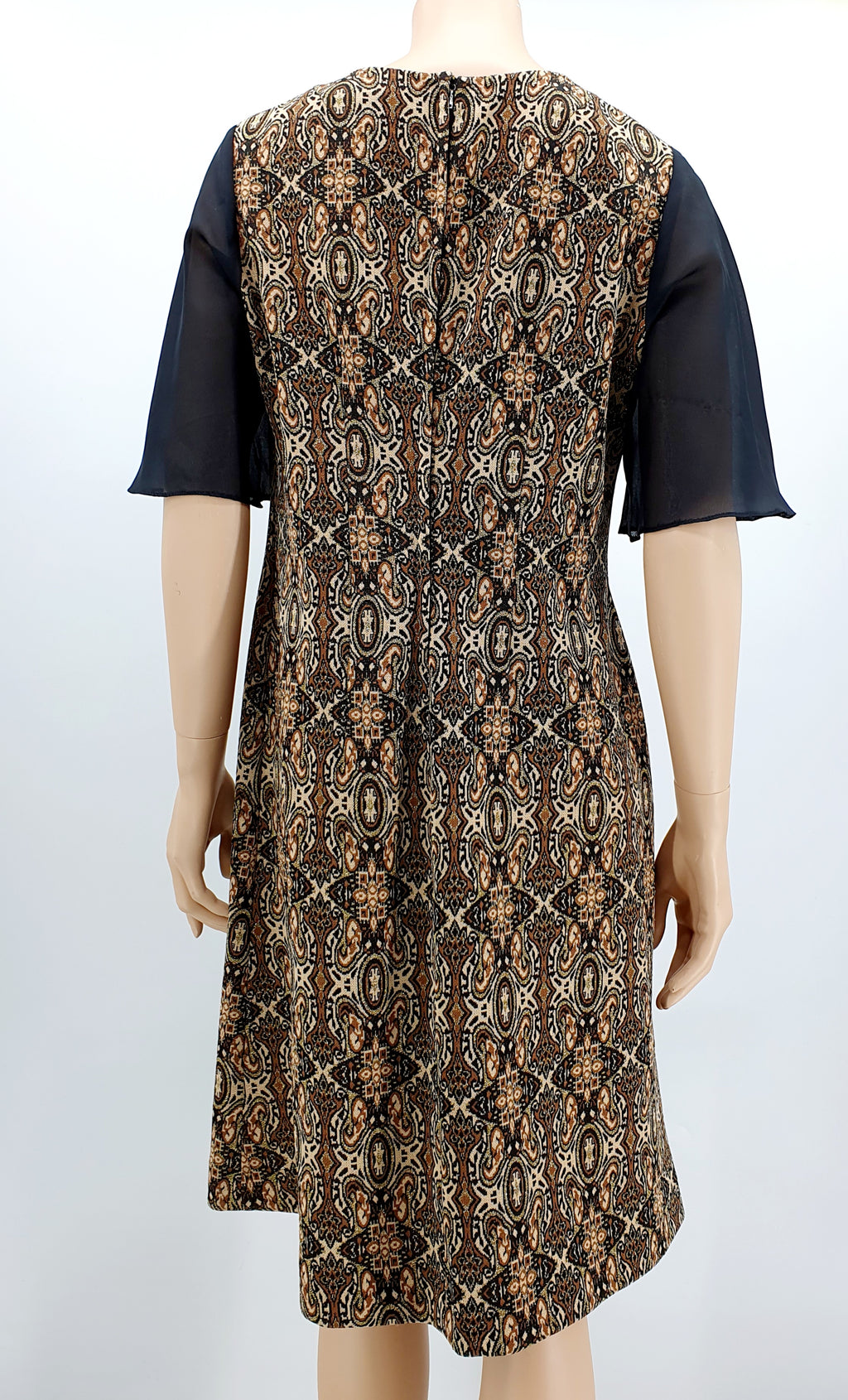 Black and brown glittering party dress from the 70s, size 38/40