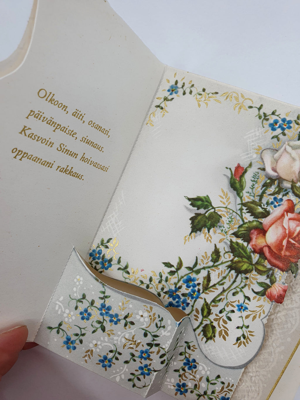 Three-dimensional Mother's Day card from the 1940s-50s, butterfly/bow tie