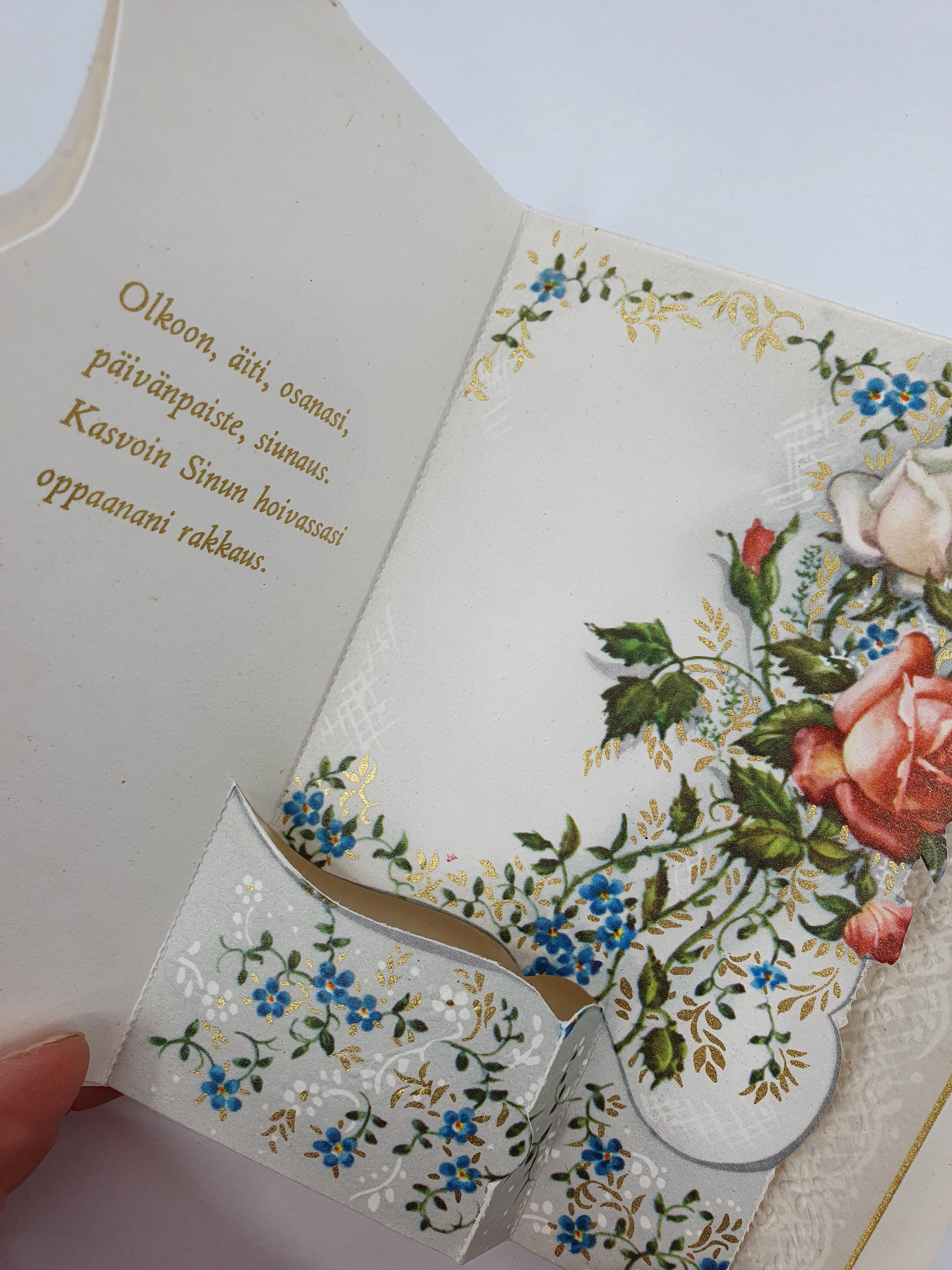 Three-dimensional Mother's Day card from the 1940s-50s, butterfly/bow tie