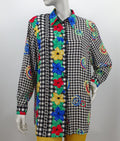 Lindex, colorful viscose shirt from the 90s, size 40
