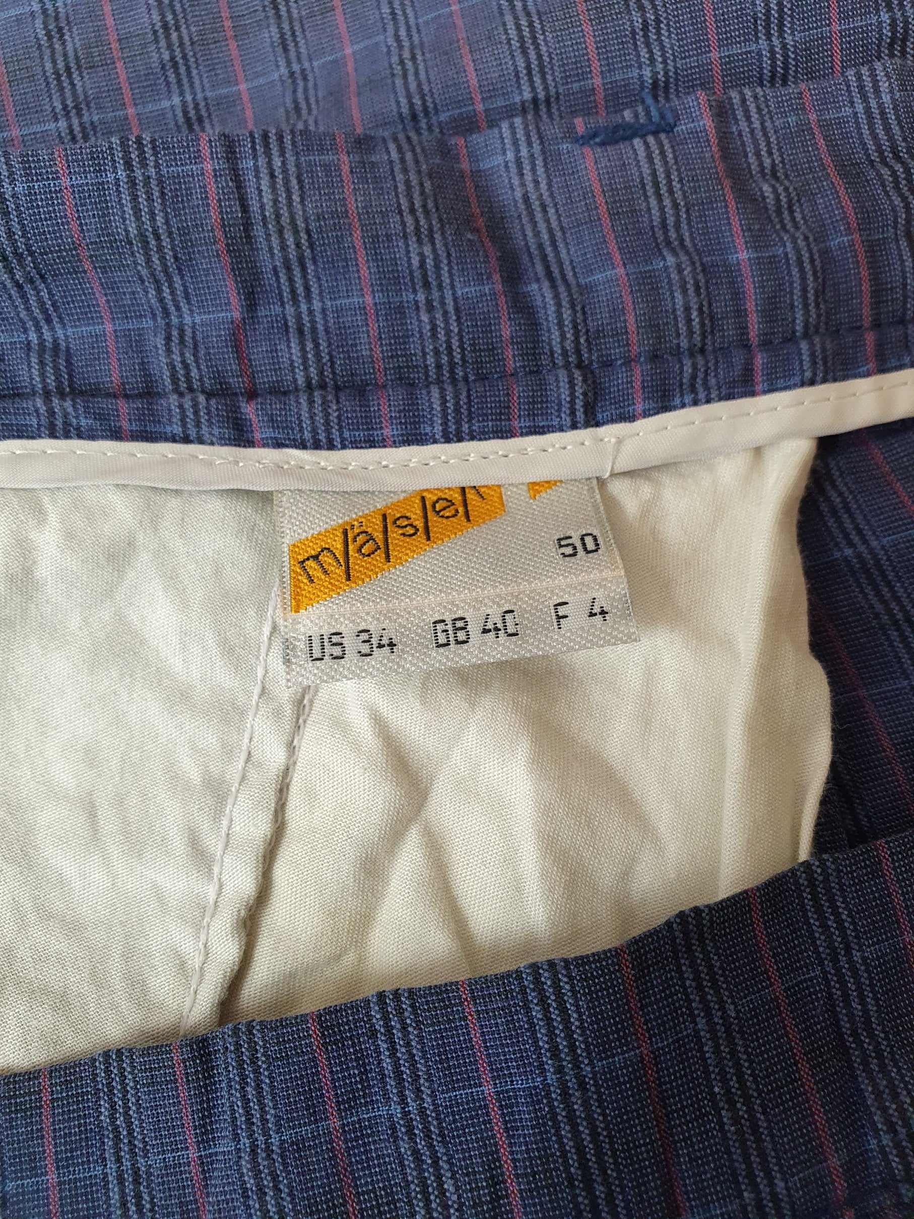 Mäser, miesten suorat housut 80-luvulta, kuva tuotelapusta