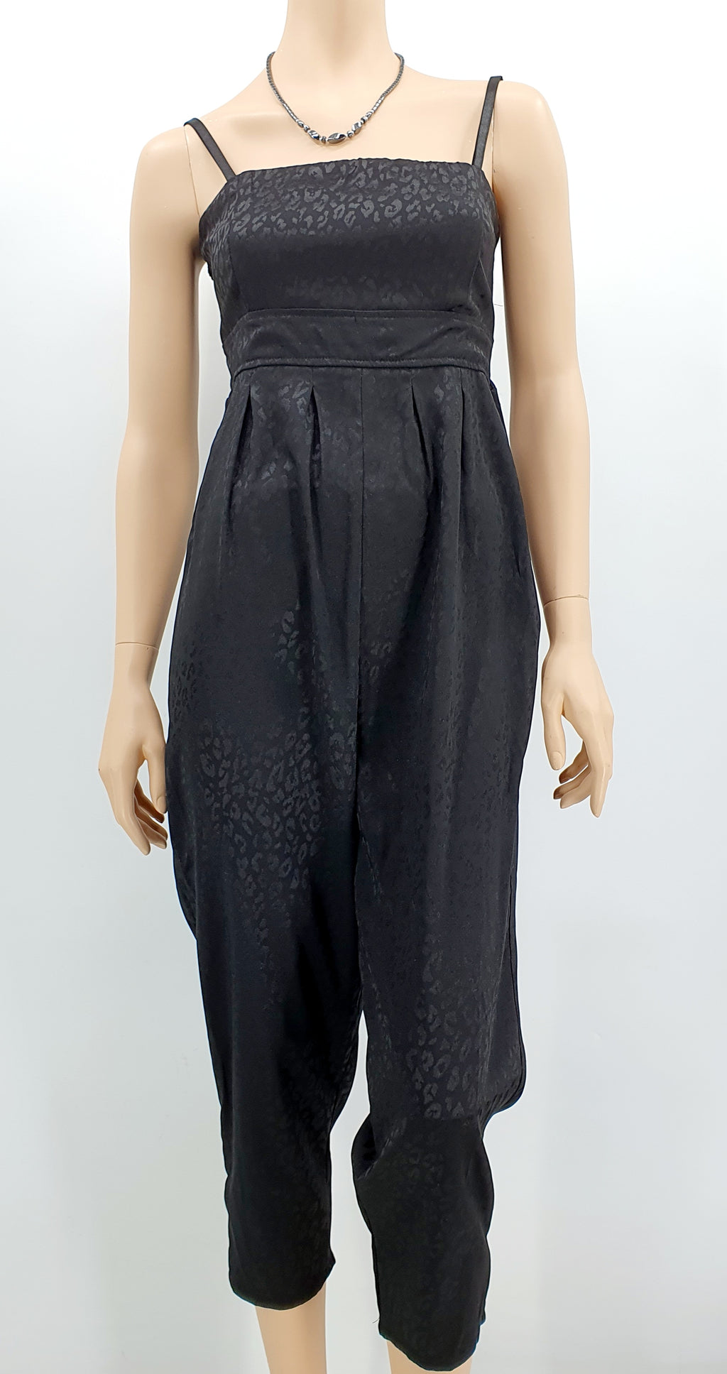 Black jumpsuit for a party, 2000s/Y2K, size 36