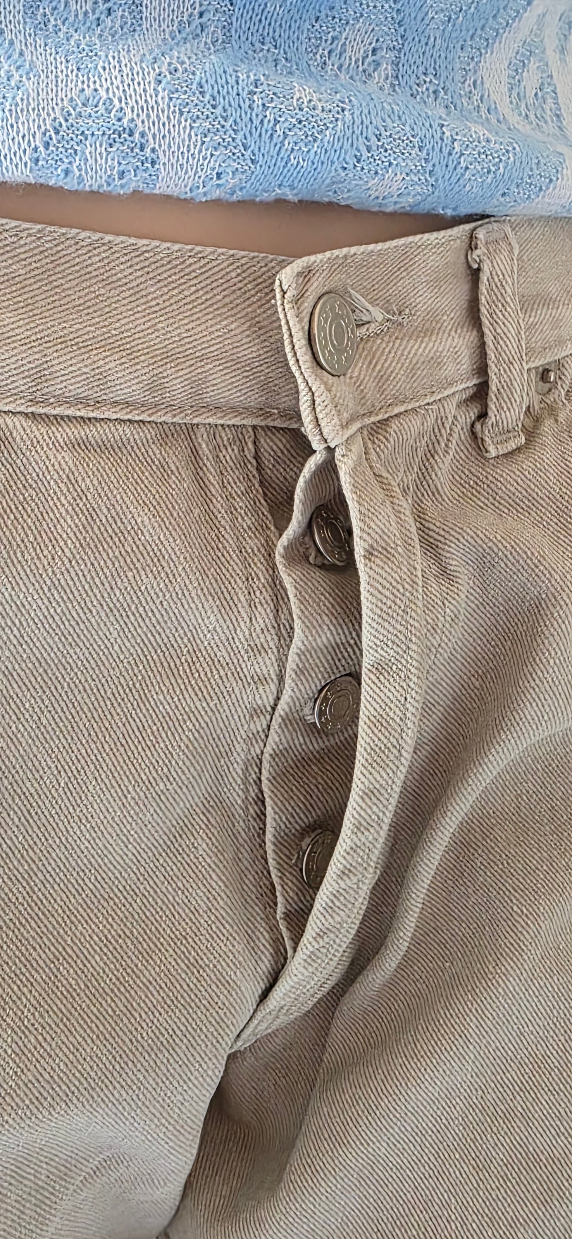 Blue Back, high-waisted beige jeans from the 90s, waist 76cm, size 38