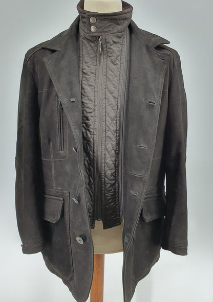 Marlboro Classics, men's black-brown leather jacket, size ML