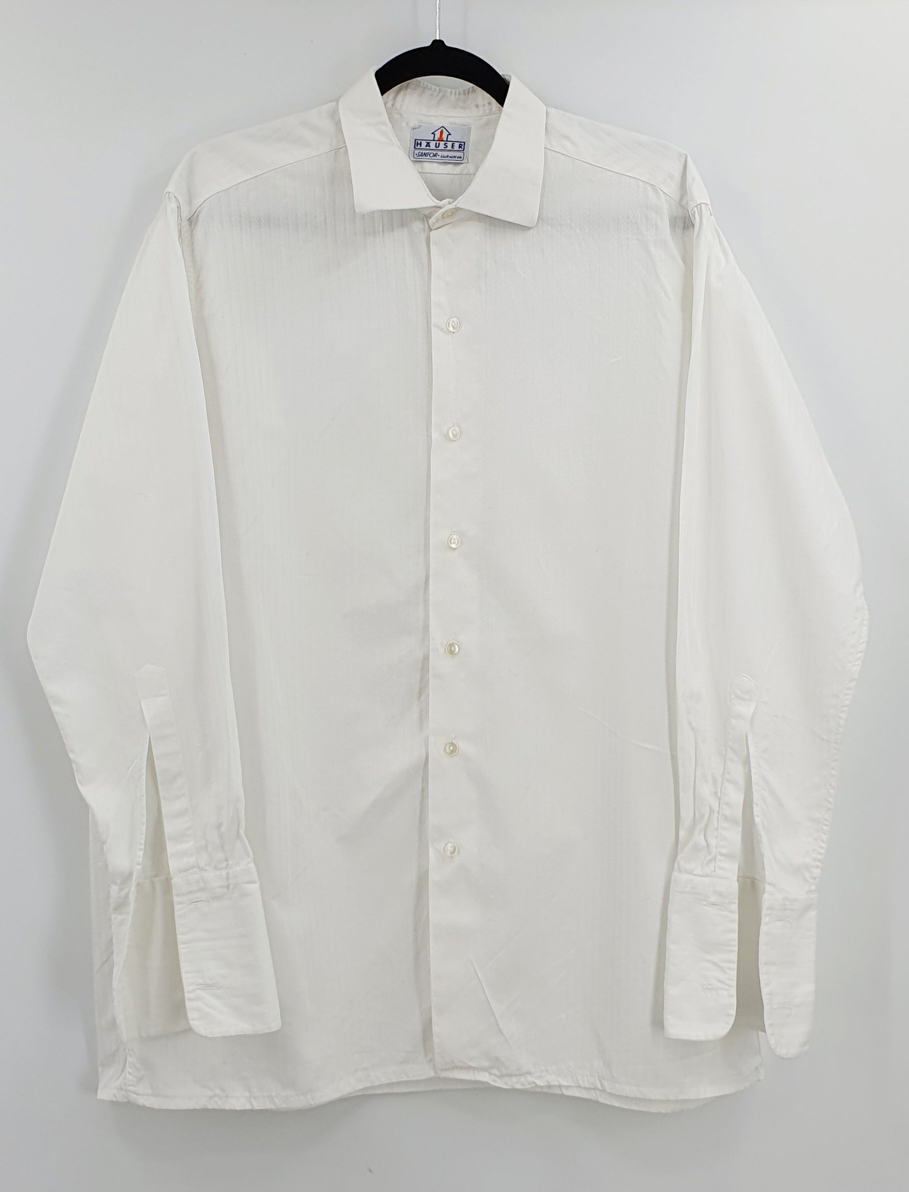 Häuser, men's white cotton shirt from the 70s, size M/L