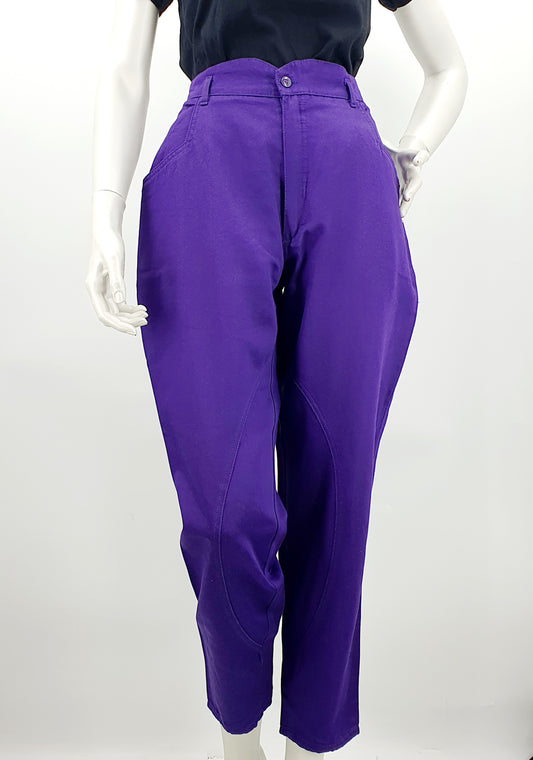 Screen, purple cotton viscose pants from the 80s, size 34-36