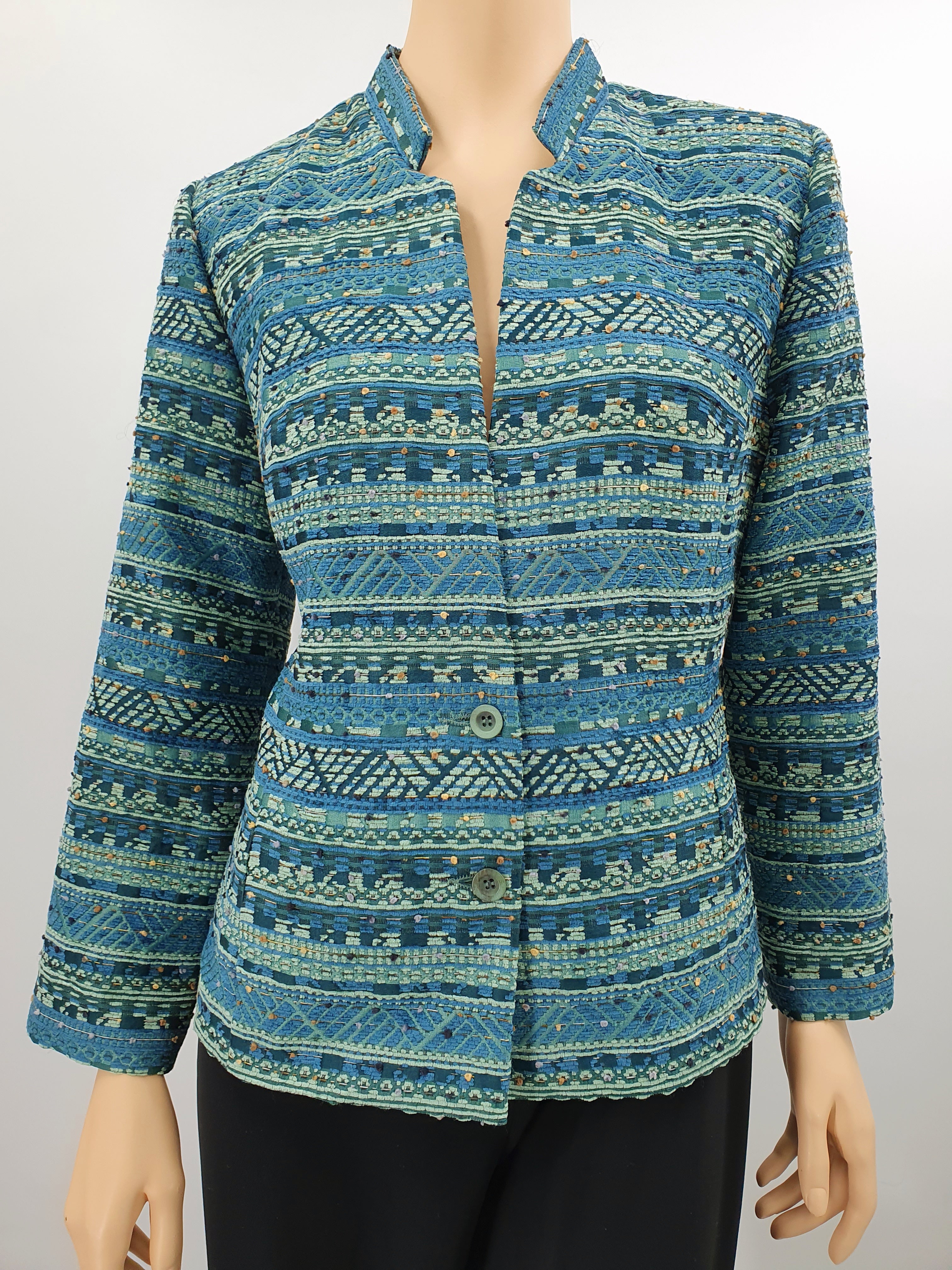 Santarelli, turquoise jacket from the 90s, size 38-40