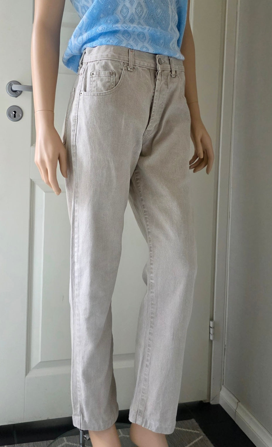 Blue Back, high-waisted beige jeans from the 90s, waist 76cm, size 38