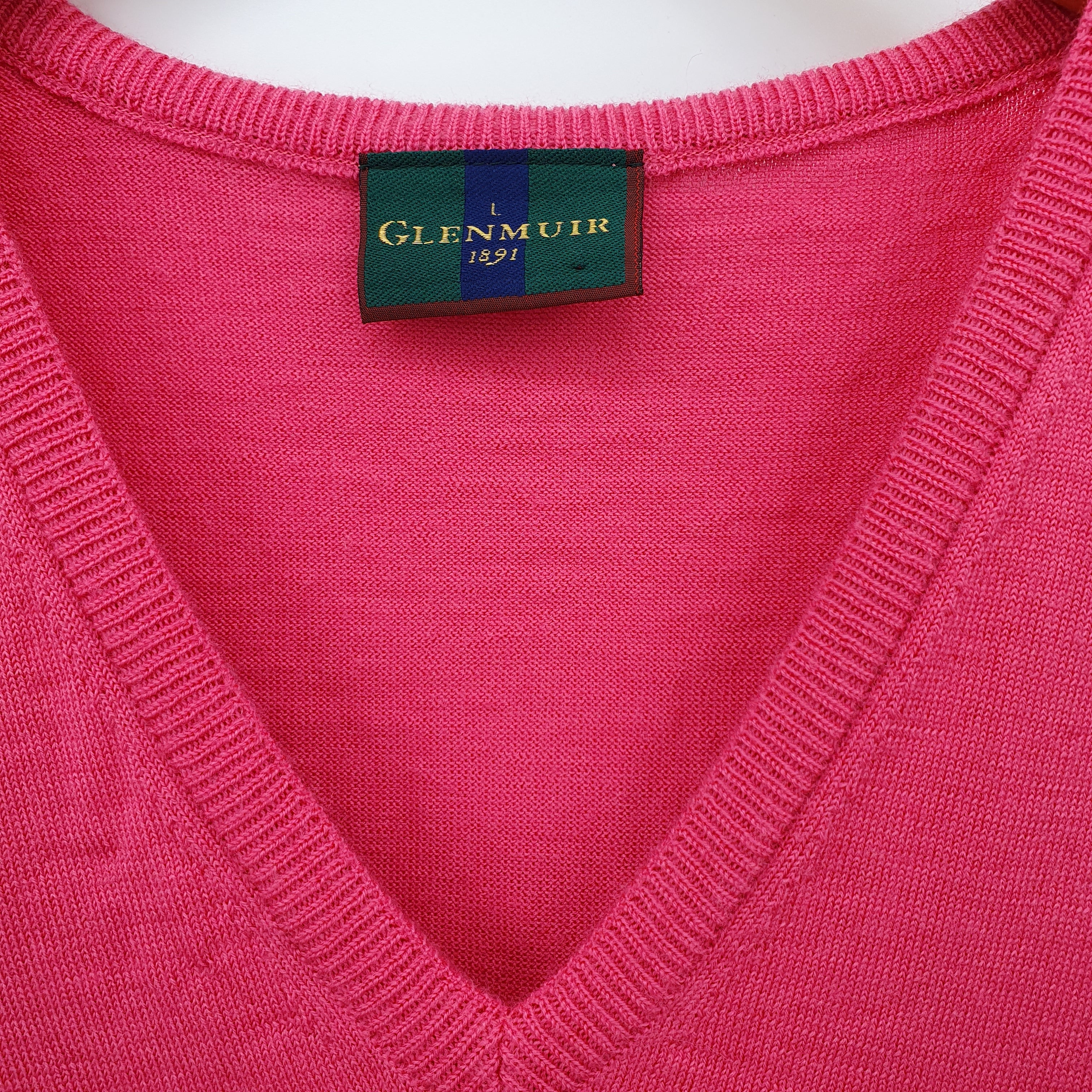 Glenmuir, aniliininpunainen unisex neuleliivi villaa, koko naisten 42, miesten L