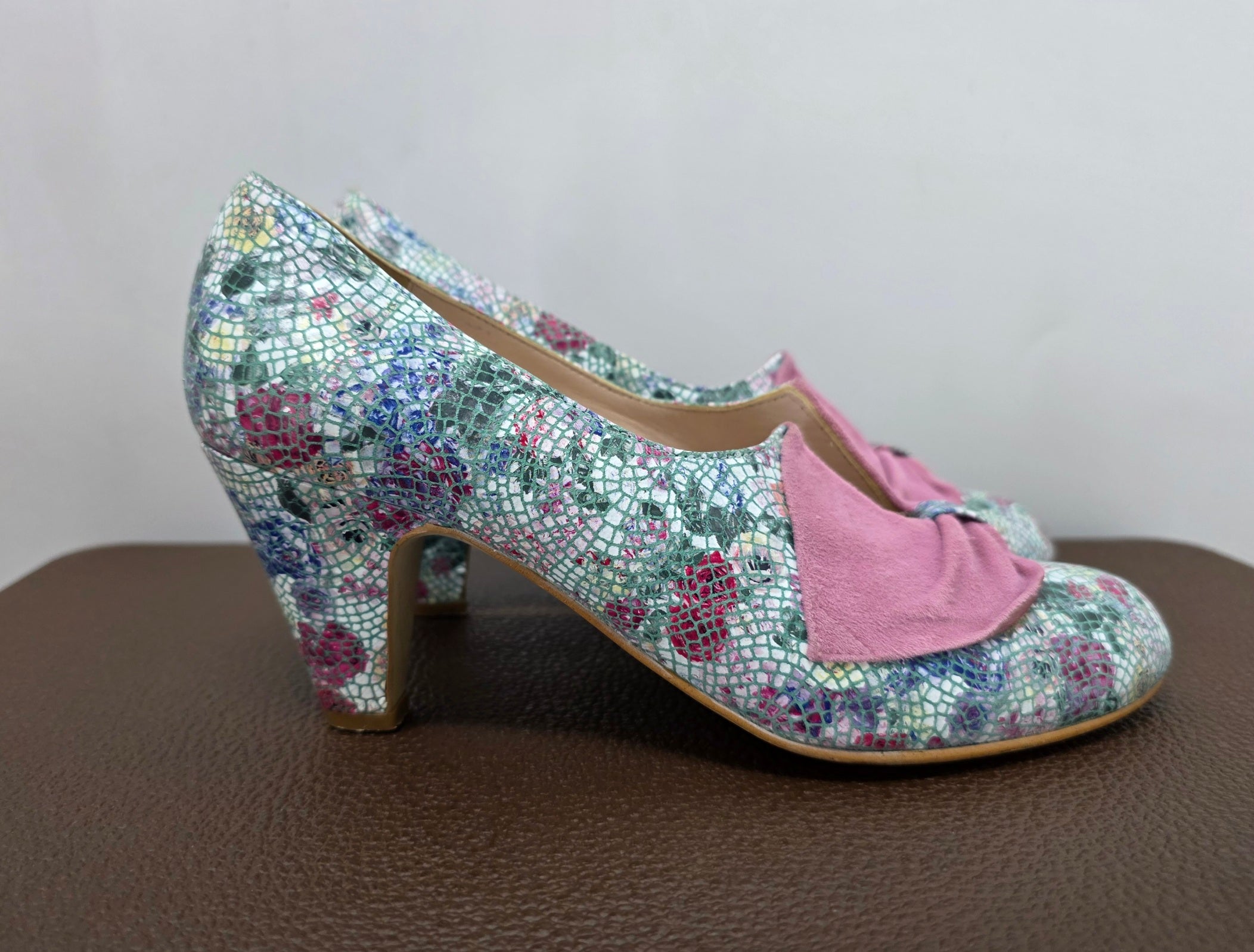 Vivian Vau, colorful high heels, genuine leather, size 37(38)