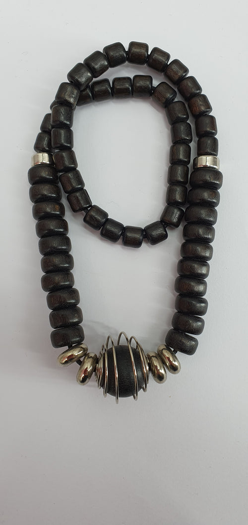 Aarikka, silver-black necklace from the 80s-90s, length 45cm