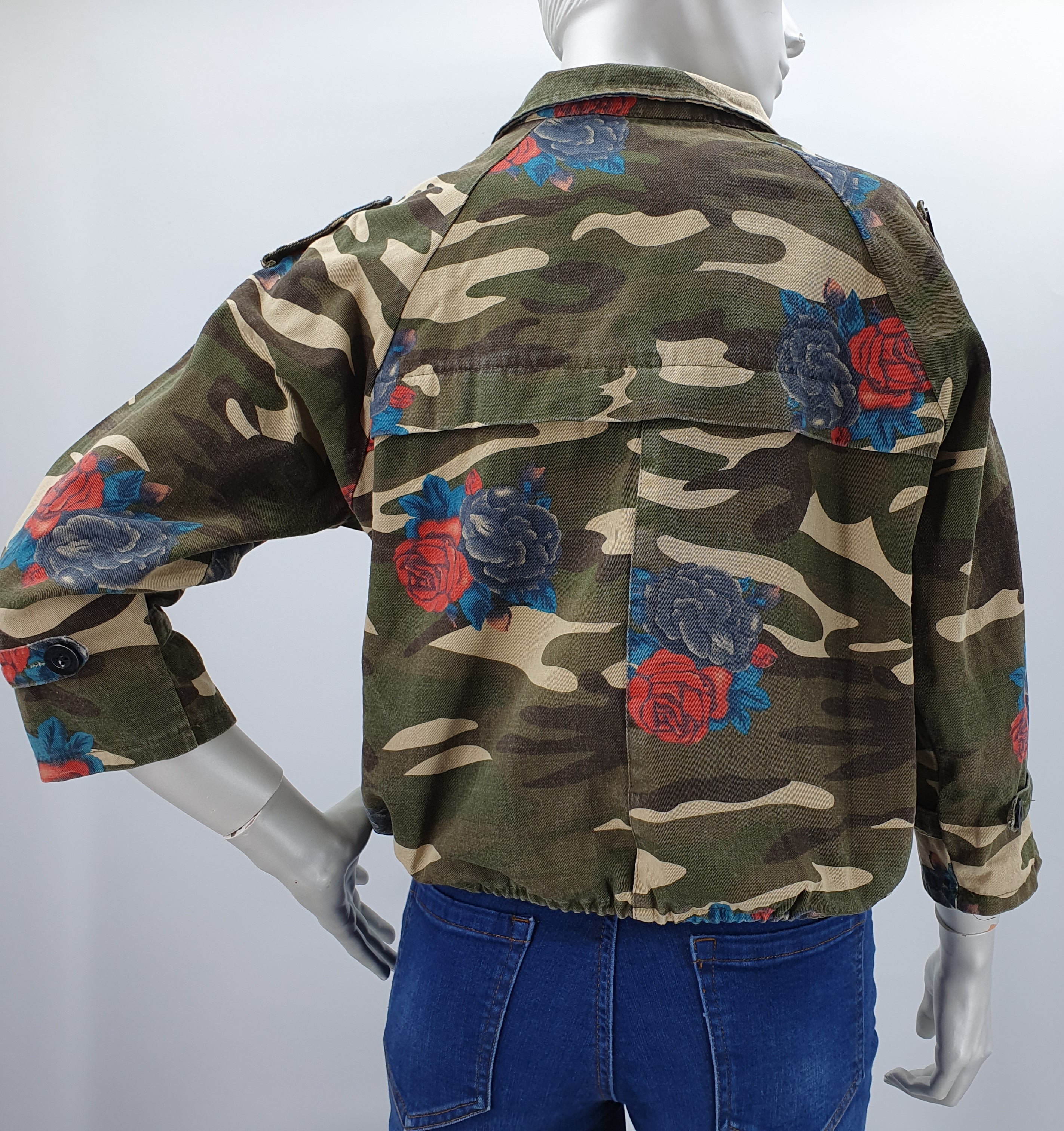 Camouflage short jacket from the 80s-90s, size 34-36