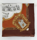 Kanariansaaret-aiheinen huivi 80-90-luvulta, koko 77x77cm