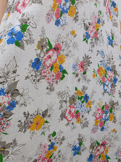 Floral cotton skirt from the 70s-80s, waist 78cm, size 38