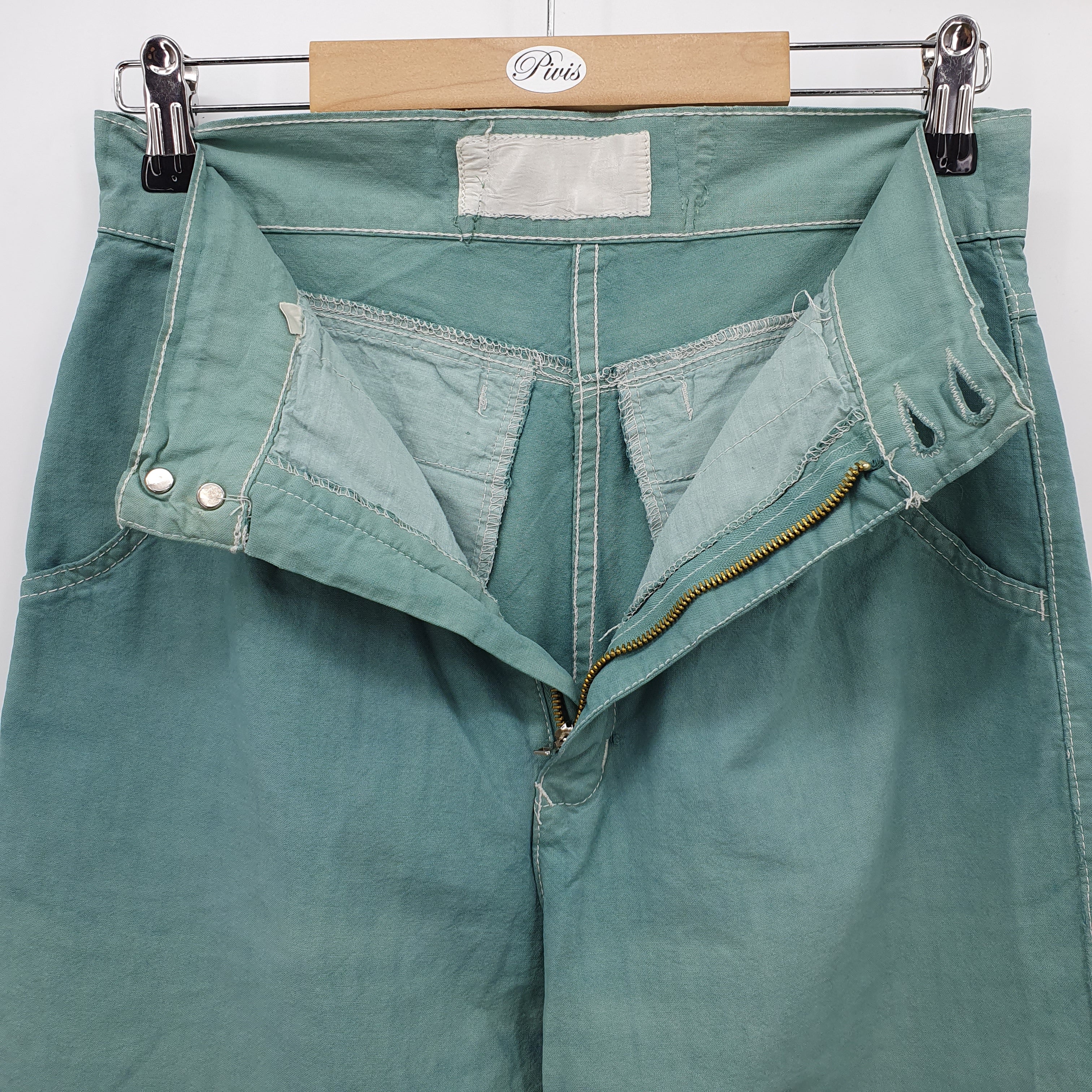 Light green cotton pants from the 80s, size 34