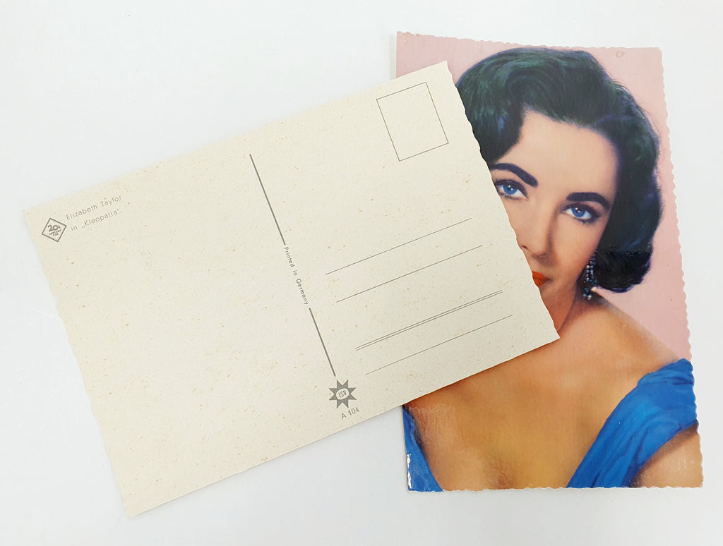 Old movie star postcards, Elizabeth Taylor