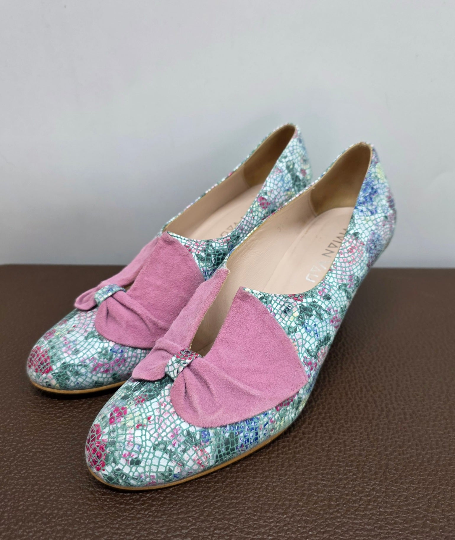 Vivian Vau, colorful high heels, genuine leather, size 37(38)