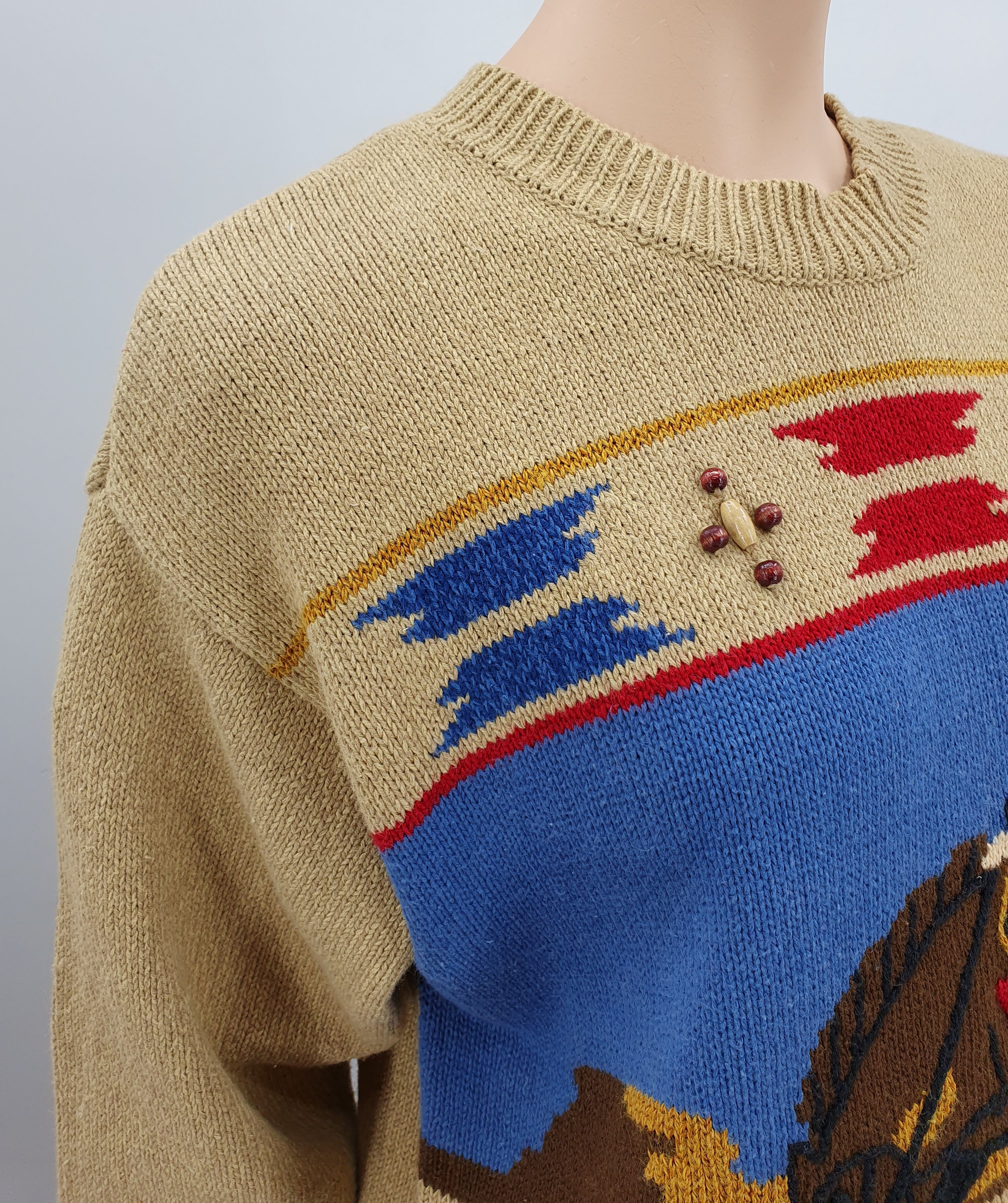 Lizsport, rodeo-themed sweater from the 90s, size 38-40