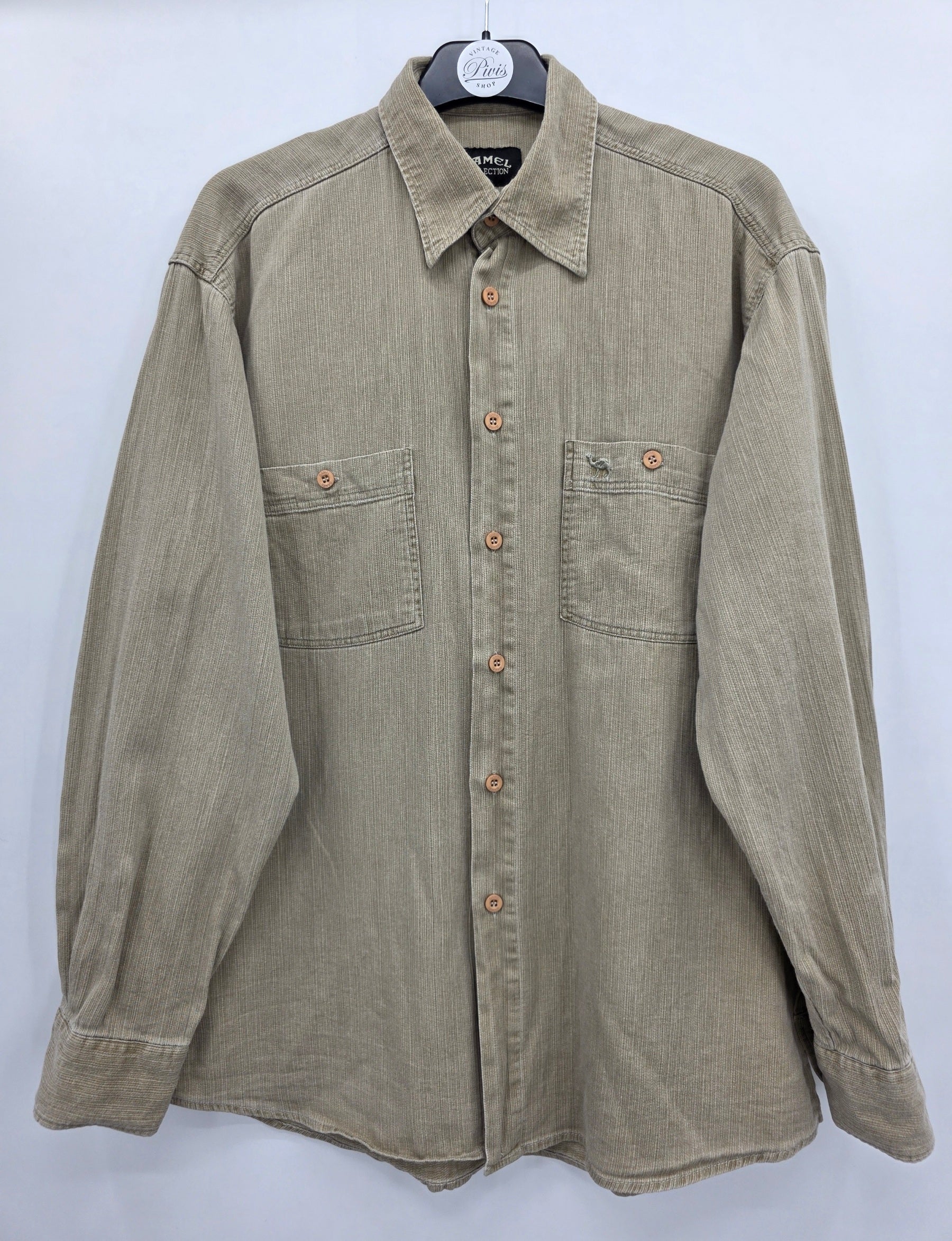 Camel, beige men's shirt from the 90s, size SM