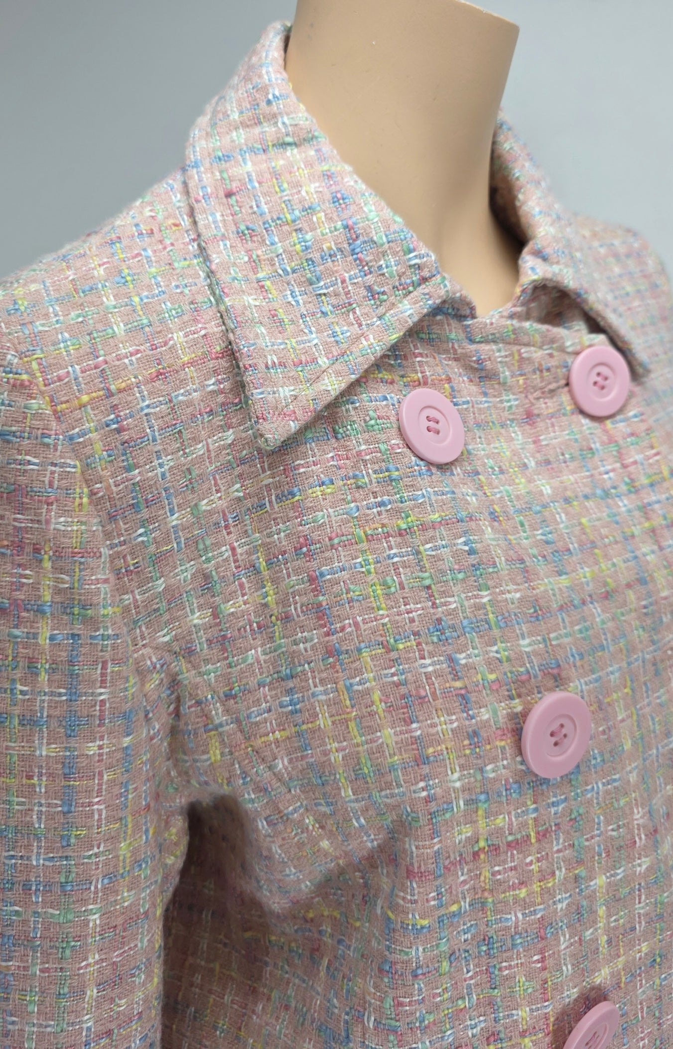 Blu Aqua, pink checked jacket from the 90s-2000s, size 40