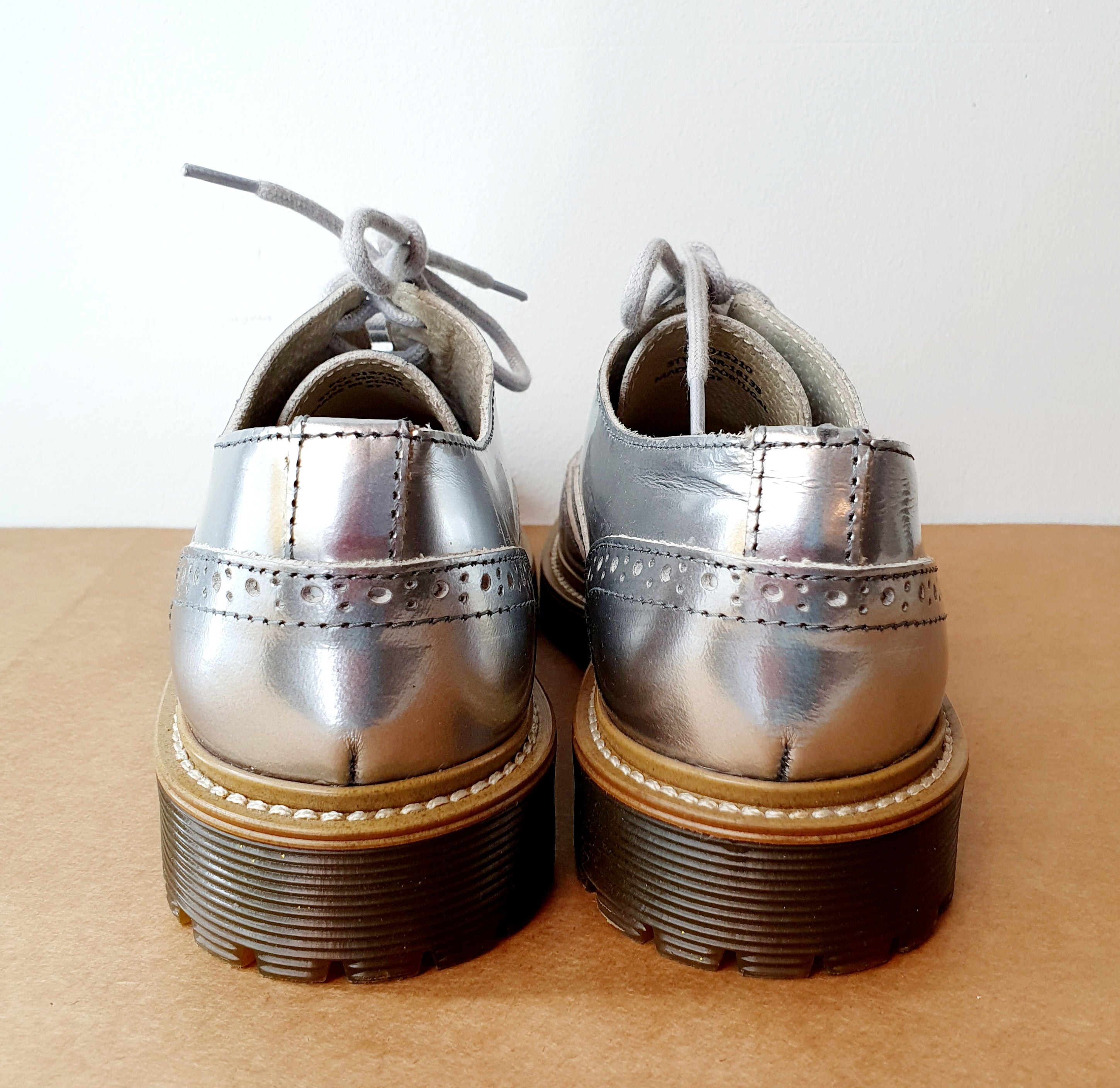 Office Girl, silver walking shoes, size 37