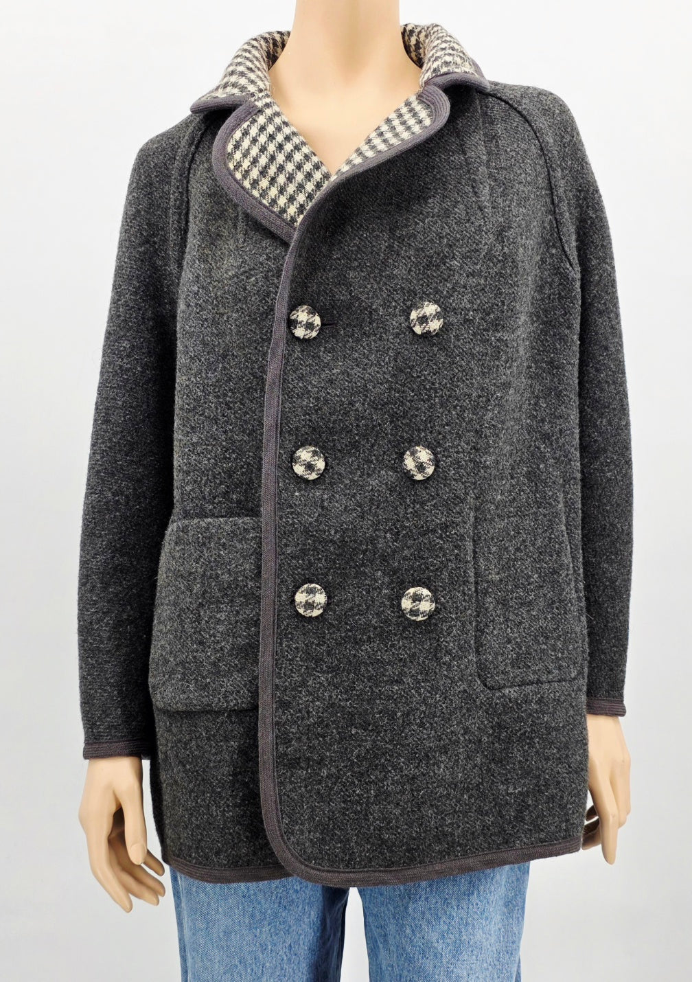 London Maid, wool reversible jacket from the 60s, size 38-40-42