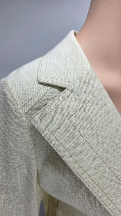 Dixi Coat, luonnonvalkoinen naisten bleiseri 70-luvulta, koko 34-36