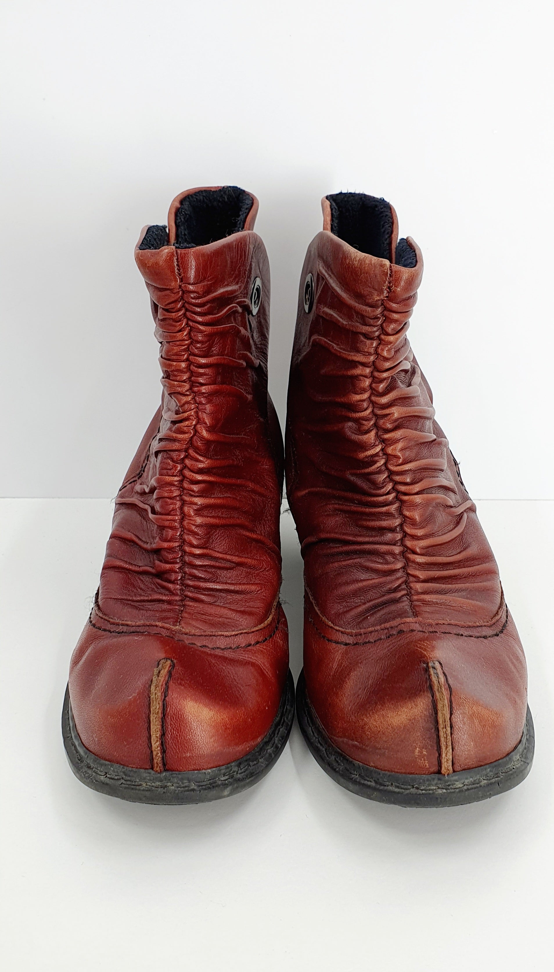 Rieker, burgundy ankle boots from the 2000s, size 38