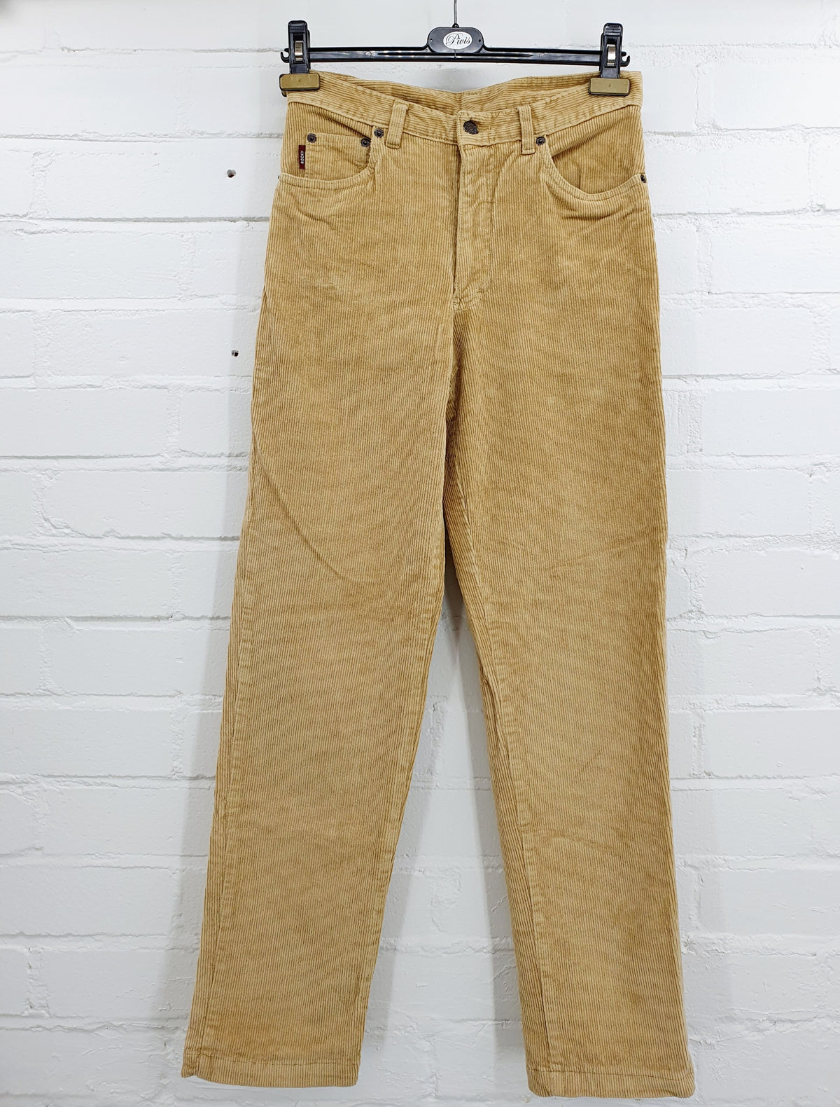 Beigen väriset vakosamettihousut, vintagesammarit 90-2000-luvulta
