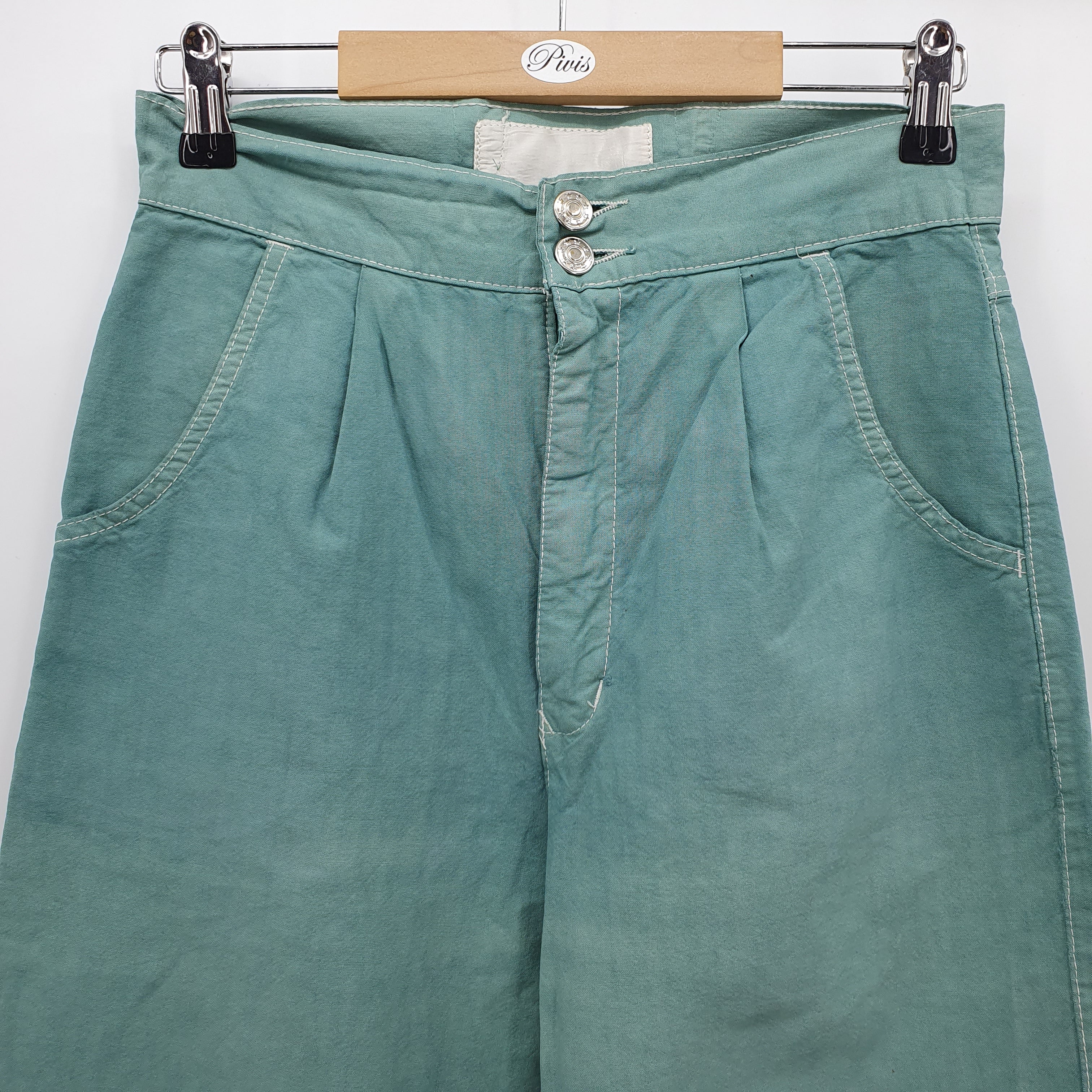 Light green cotton pants from the 80s, size 34