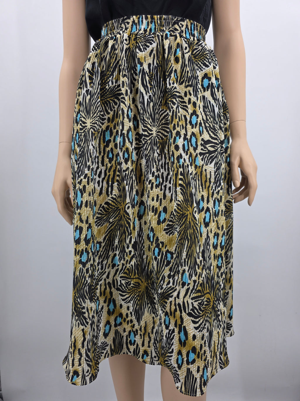 Pleated skirt from the 90s-2000s, waist 60-80cm, size 34-36-38