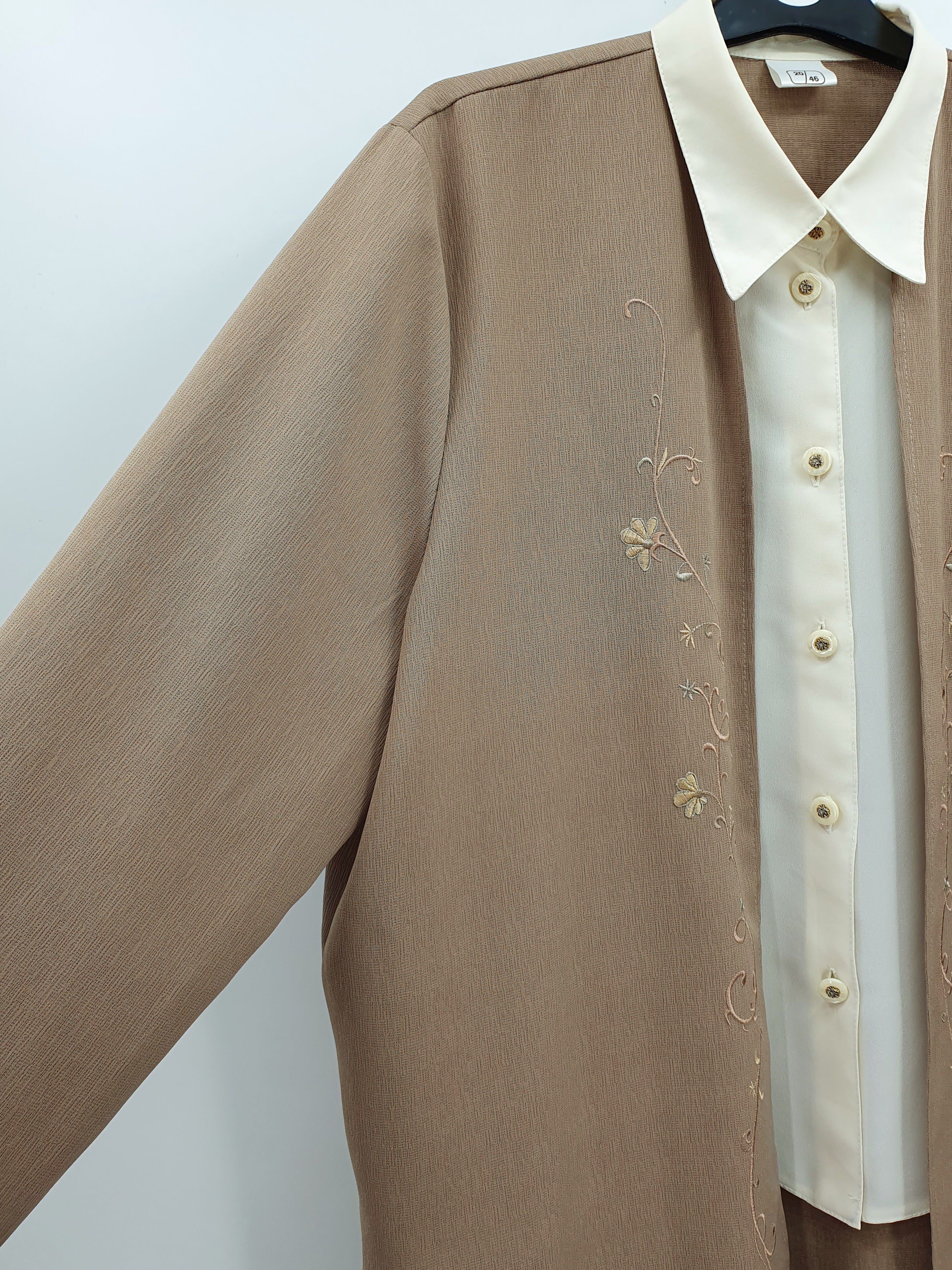 Beige women's jacket from the 90s, size 46